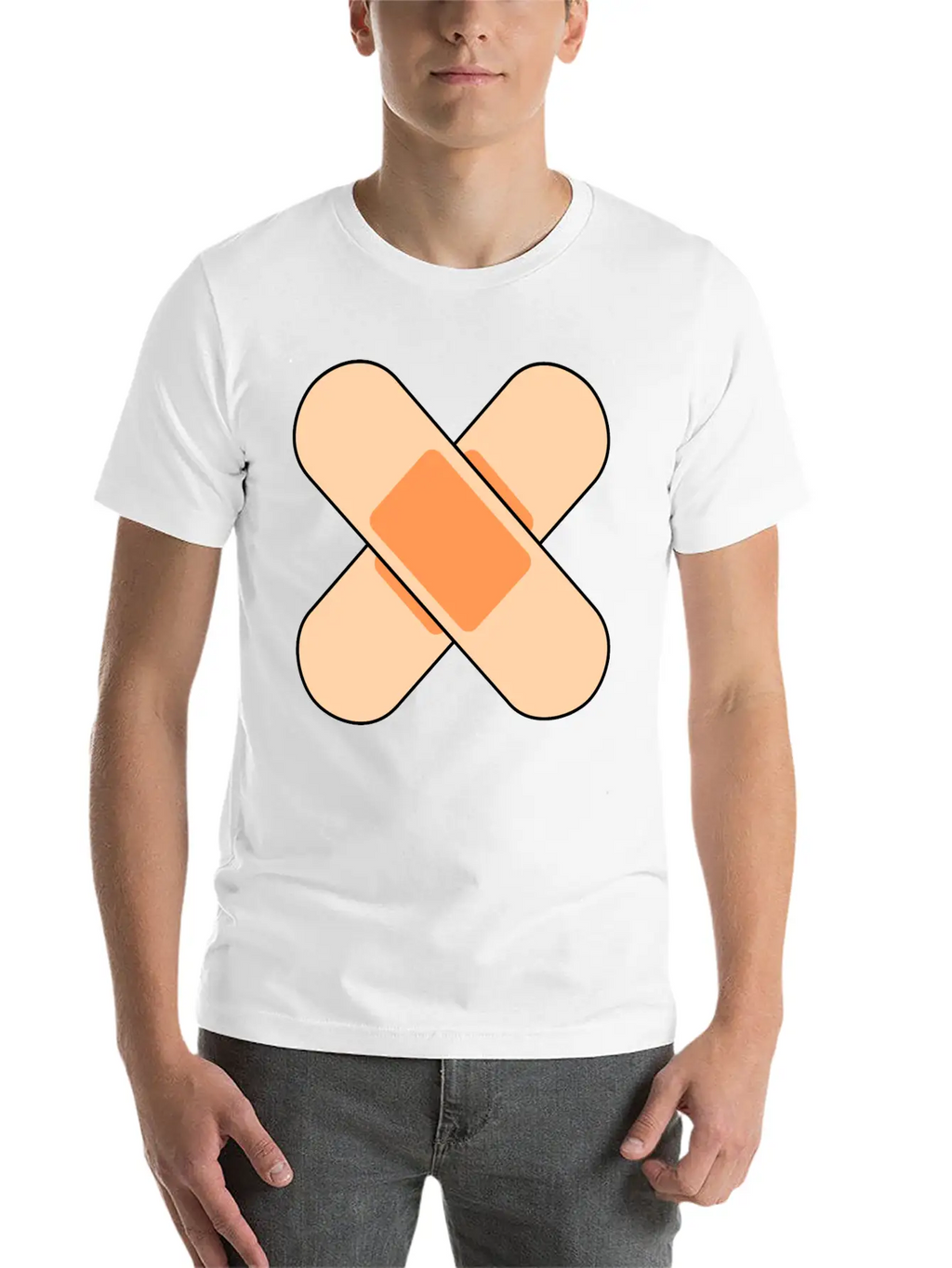 Pink Band Aids Breathable Soft Cotton T-Shirt – Timeless Casual Look