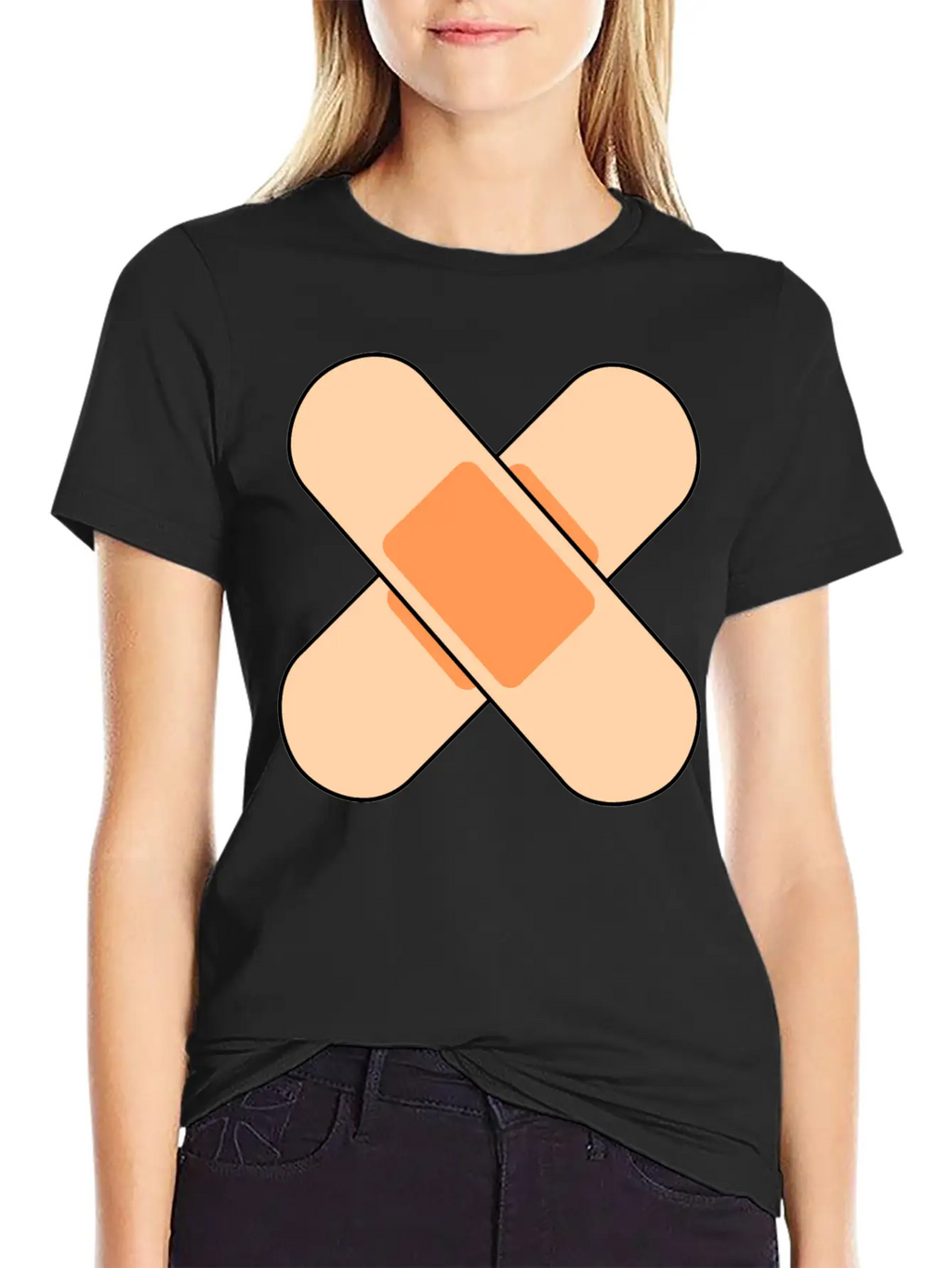 Pink Band Aids Breathable Soft Cotton T-Shirt – Timeless Casual Look