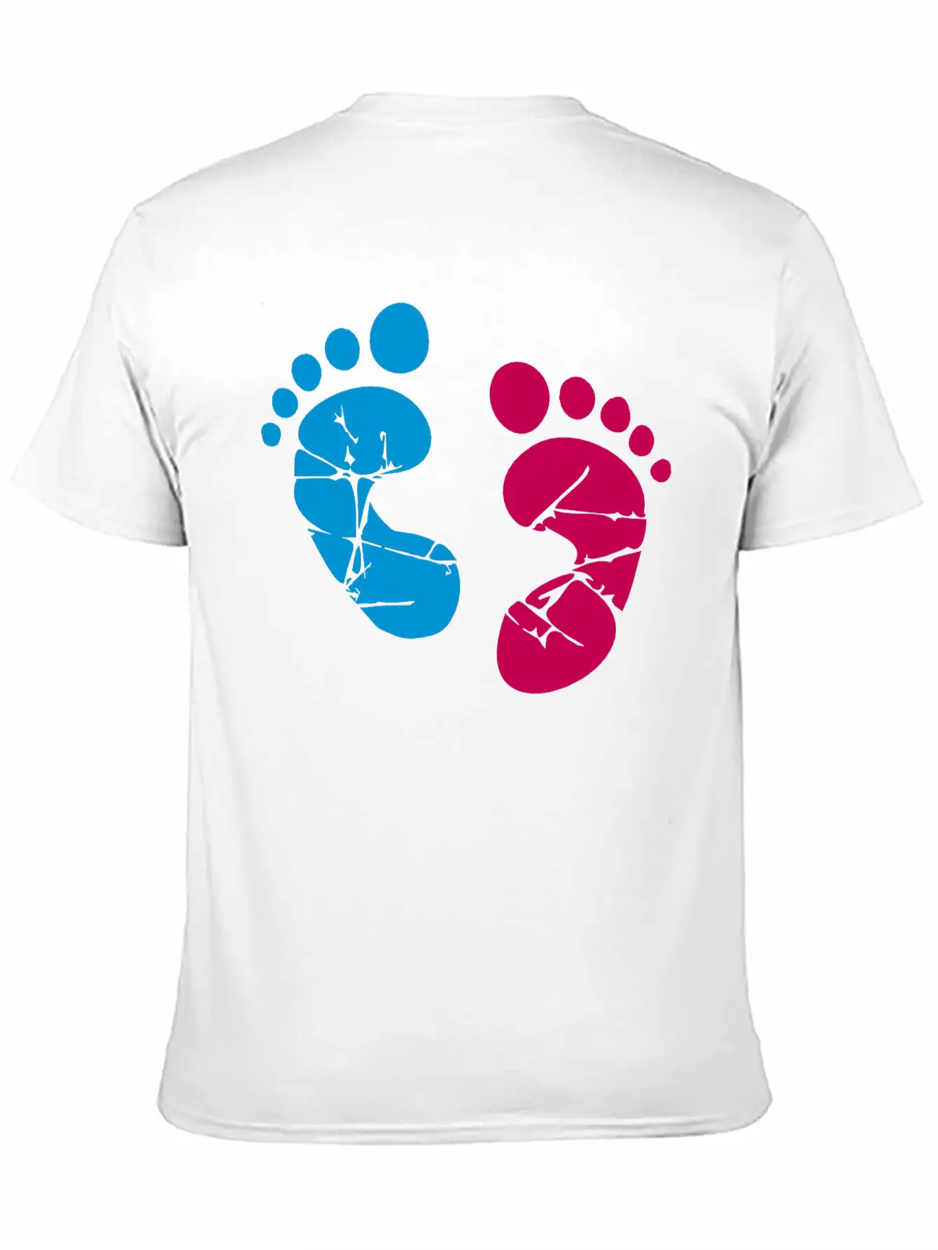 Pink Blue Baby Feet Imprint Ink Color Pregnant Gir Relaxed Everyday Tee – Lightweight And Durable Cotton