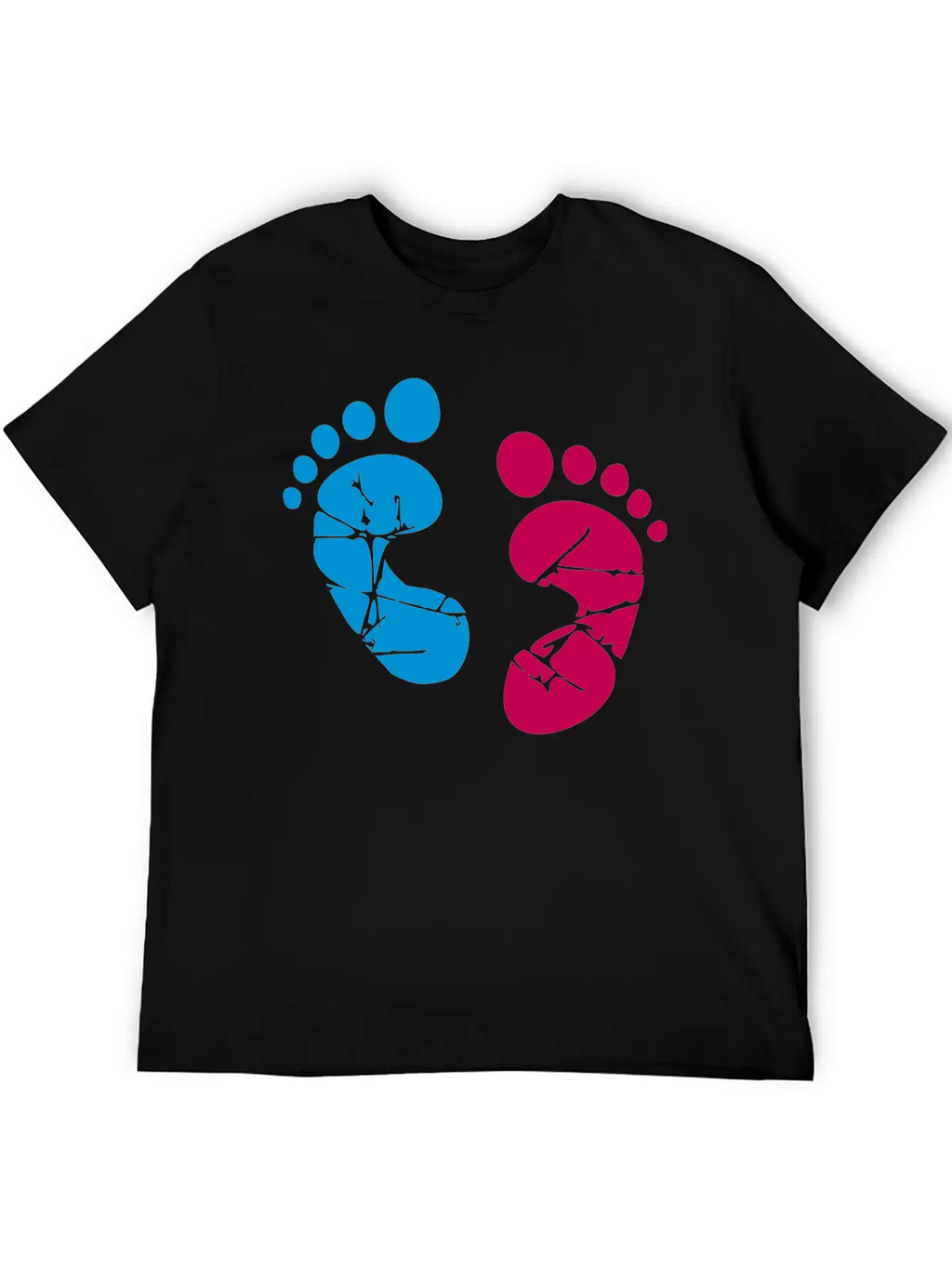 Pink Blue Baby Feet Imprint Ink Color Pregnant Gir Relaxed Everyday Tee – Lightweight And Durable Cotton