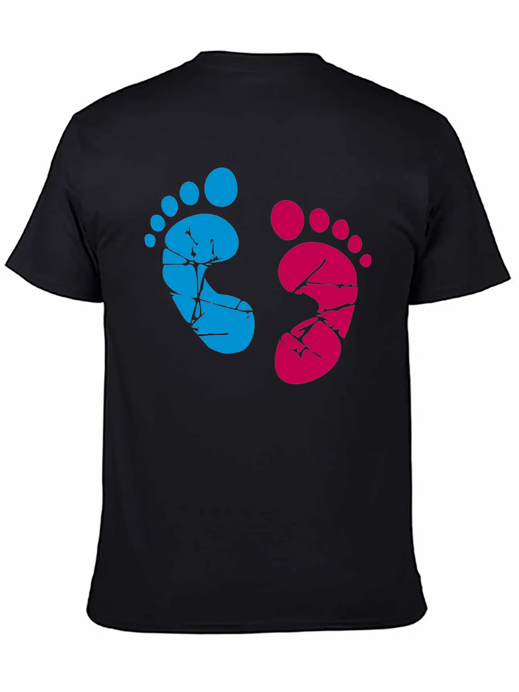 Pink Blue Baby Feet Imprint Ink Color Pregnant Gir Relaxed Everyday Tee – Lightweight And Durable Cotton