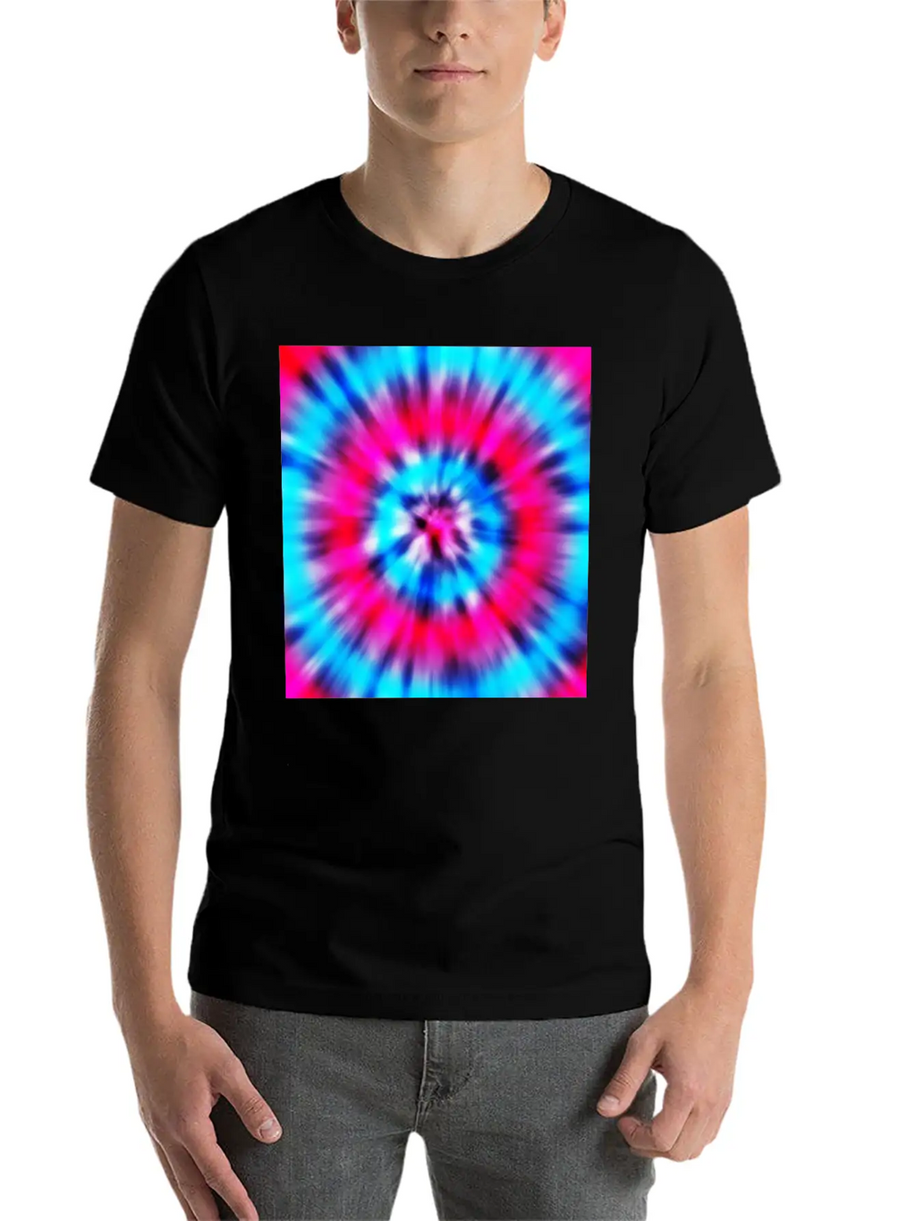 Pink Blue Tie Dye Classic Cotton Tee – Unisex Comfort For Any Season