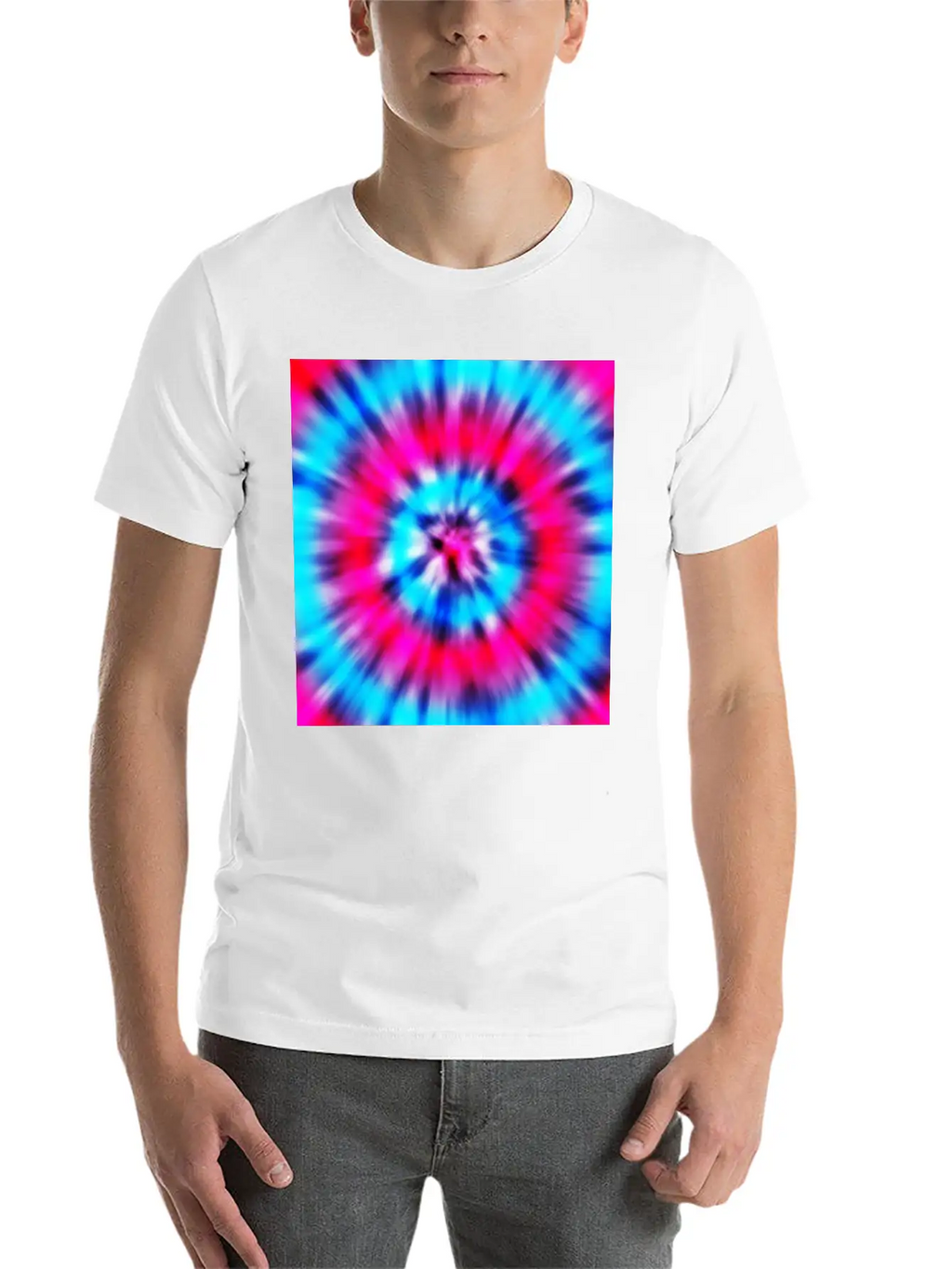 Pink Blue Tie Dye Classic Cotton Tee – Unisex Comfort For Any Season