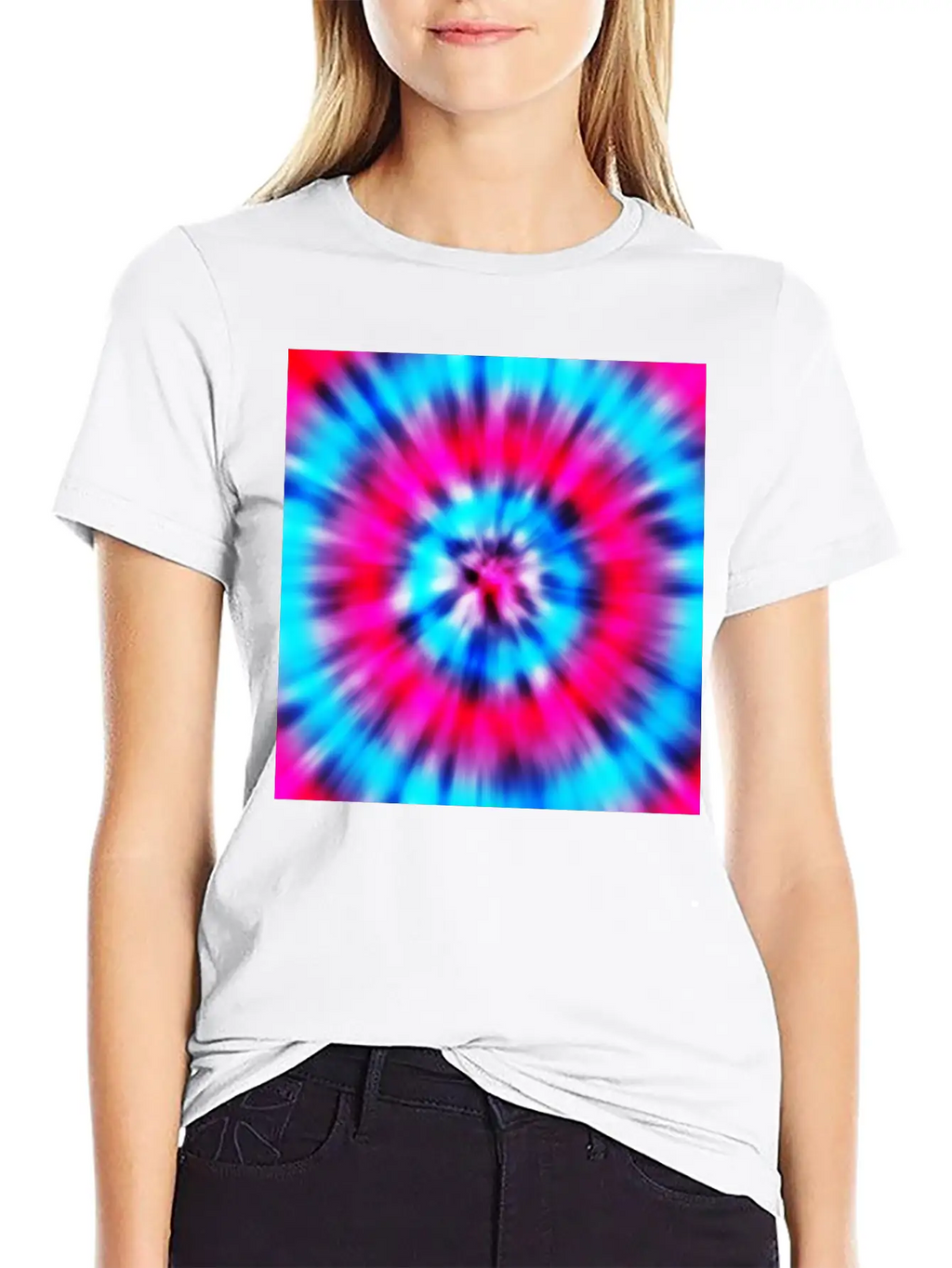 Pink Blue Tie Dye Classic Cotton Tee – Unisex Comfort For Any Season