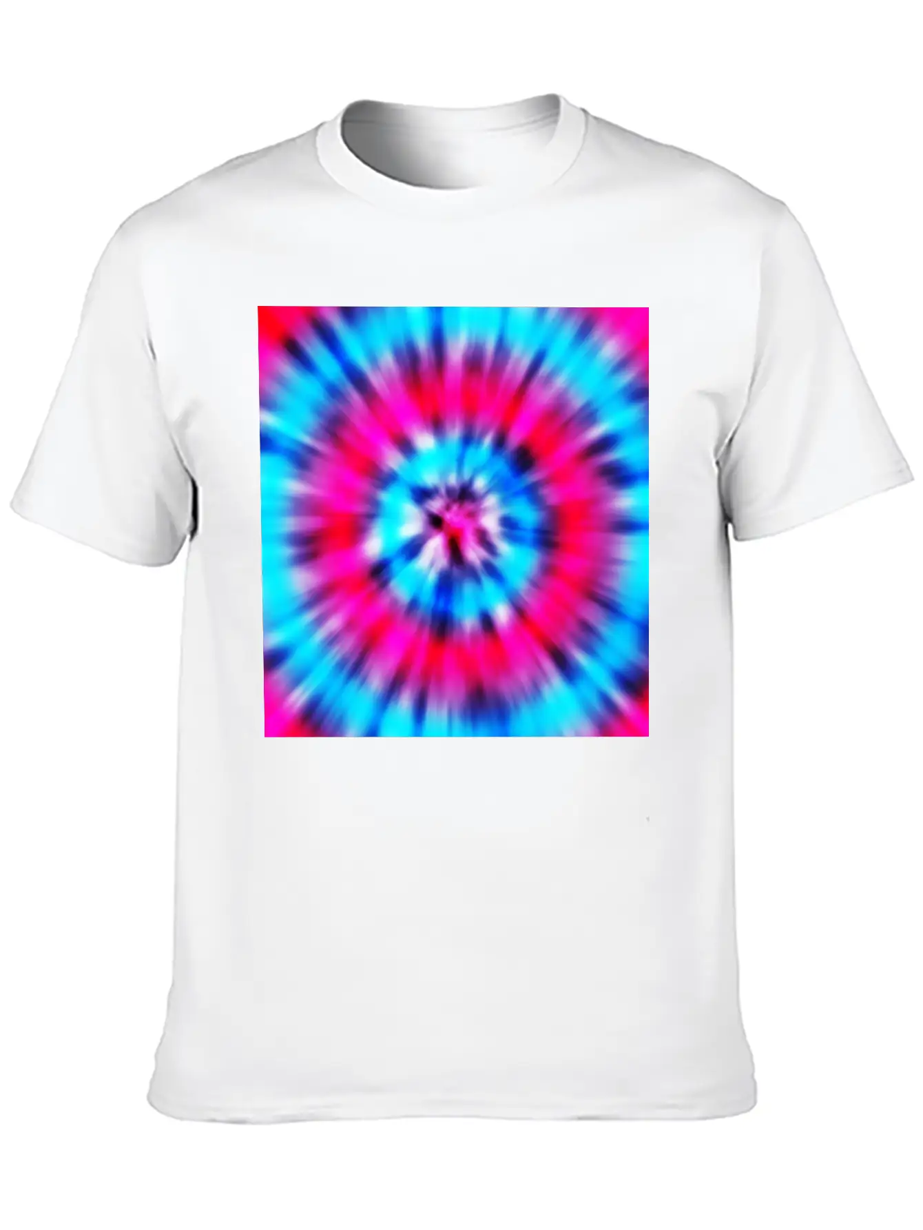 Pink Blue Tie Dye Classic Cotton Tee – Unisex Comfort For Any Season