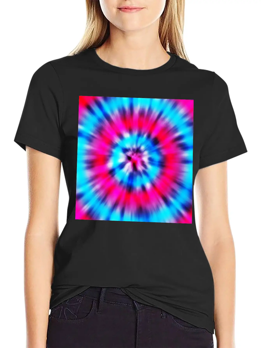 Pink Blue Tie Dye Classic Cotton Tee – Unisex Comfort For Any Season