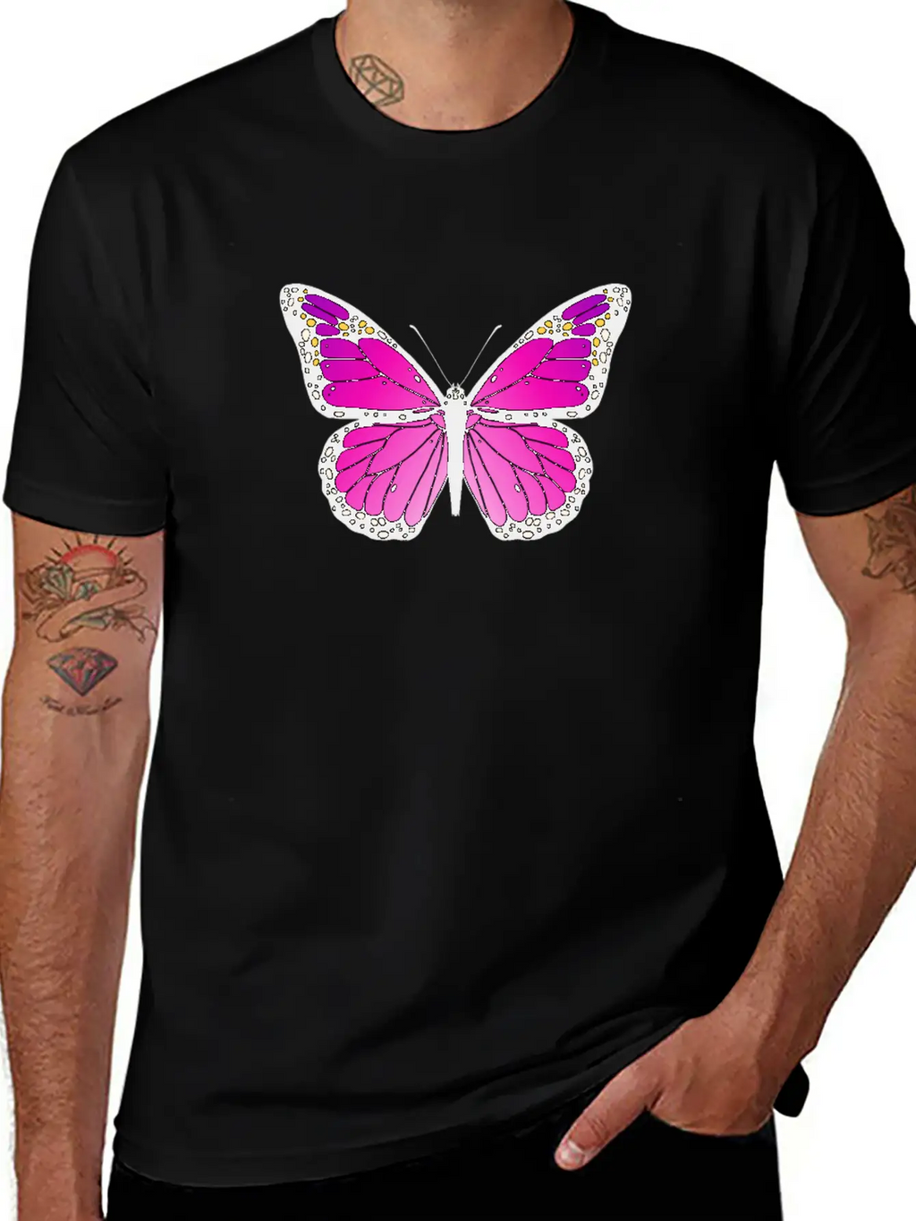 Pink Butterfly Love Monarch Pink Butterflypink Mon Stylish Everyday T-Shirt – Unisex Basic Cotton Tee