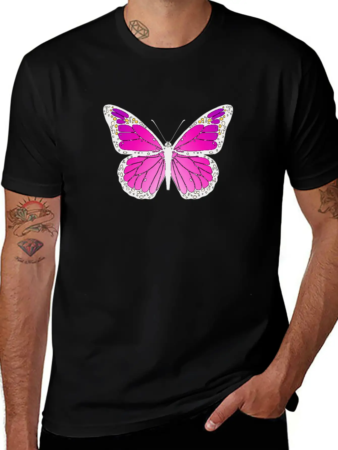 Pink Butterfly Love Monarch Pink Butterflypink Mon Stylish Everyday T-Shirt – Unisex Basic Cotton Tee