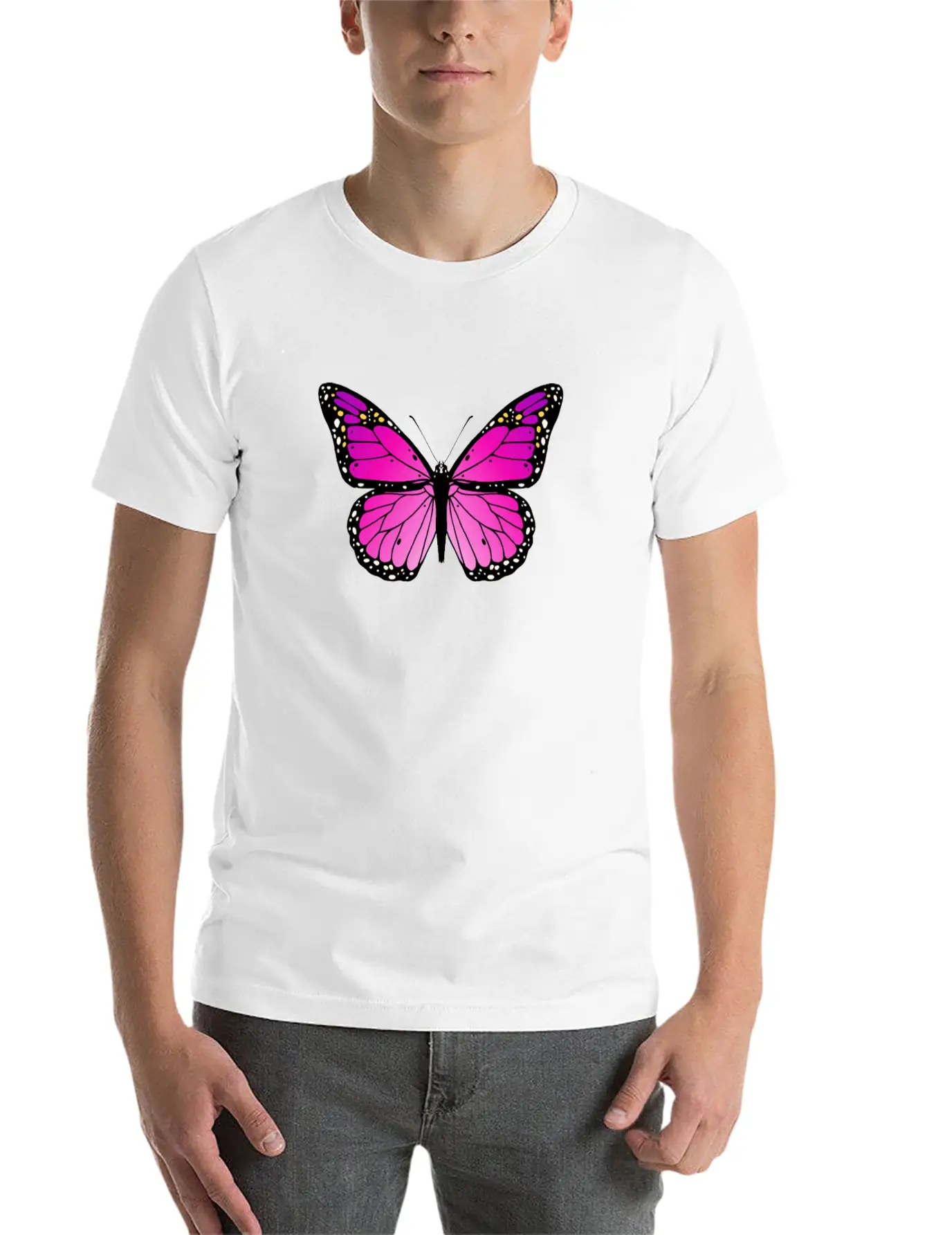 Pink Butterfly Love Monarch Pink Butterflypink Mon Stylish Everyday T-Shirt – Unisex Basic Cotton Tee