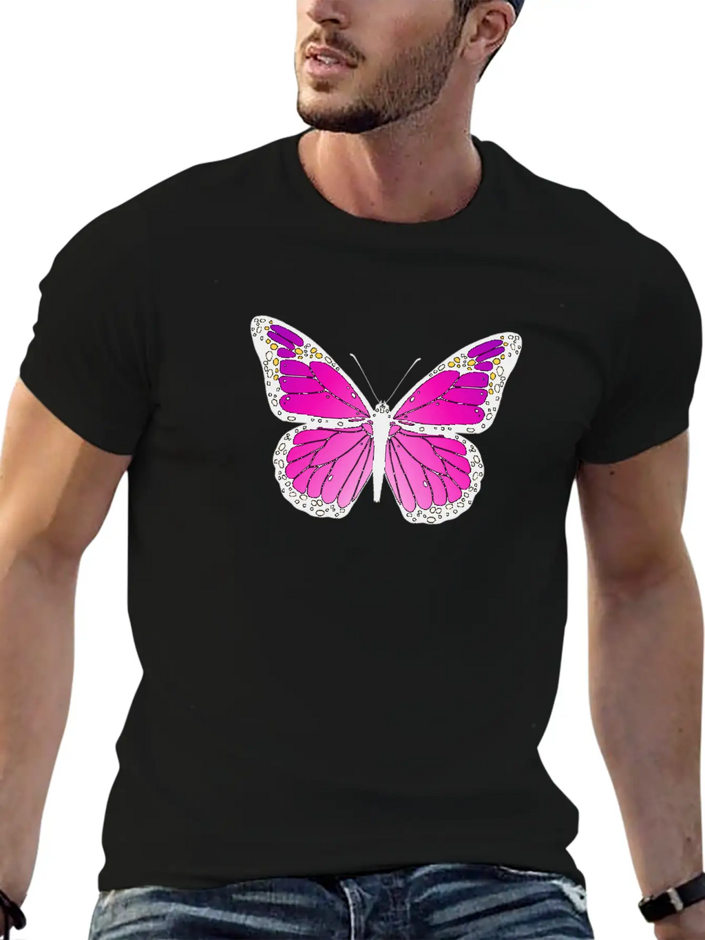 Pink Butterfly Love Monarch Pink Butterflypink Mon Stylish Everyday T-Shirt – Unisex Basic Cotton Tee