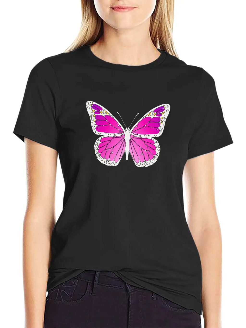 Pink Butterfly Love Monarch Pink Butterflypink Mon Stylish Everyday T-Shirt – Unisex Basic Cotton Tee