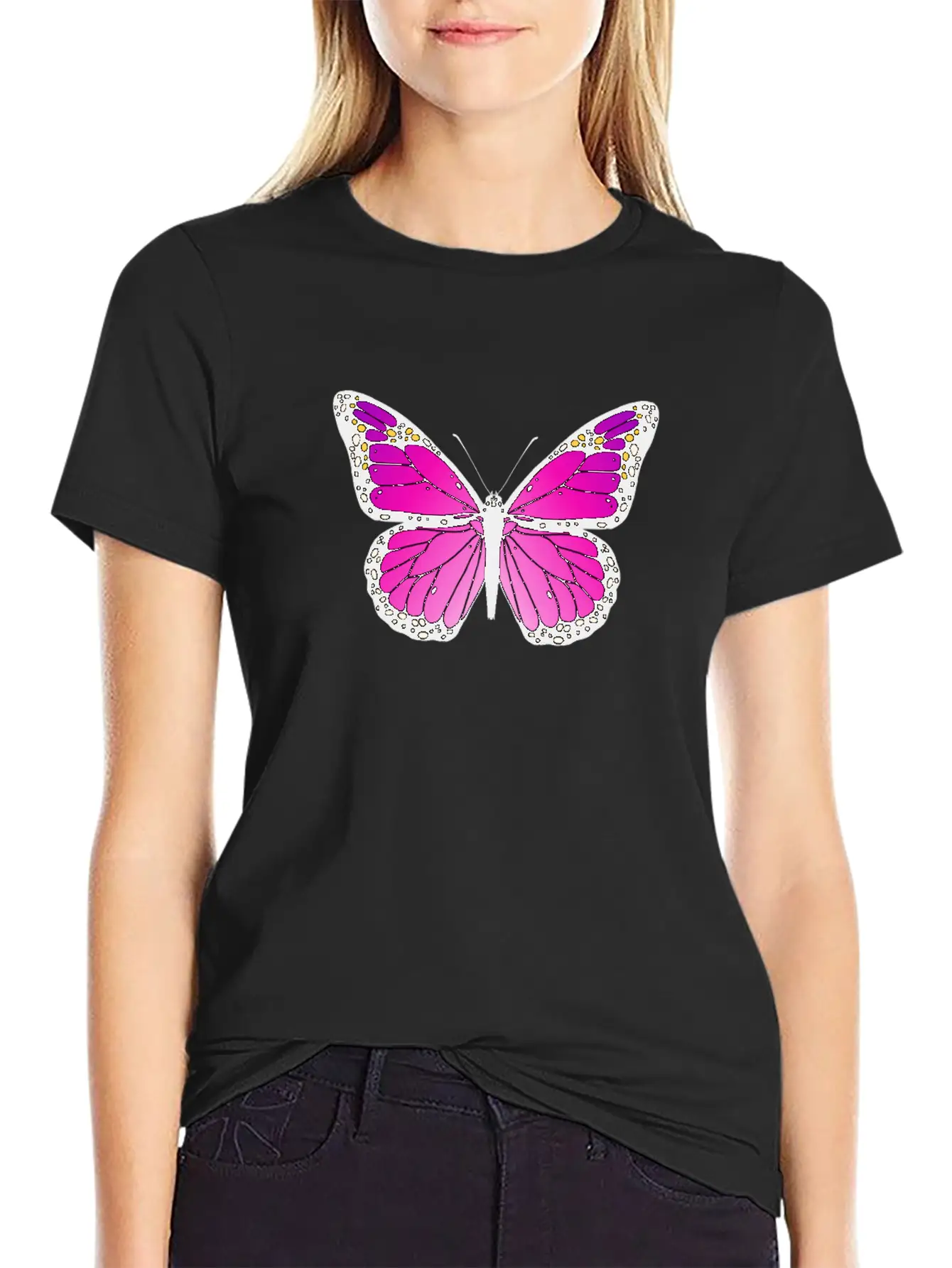 Pink Butterfly Love Monarch Pink Butterflypink Mon Stylish Everyday T-Shirt – Unisex Basic Cotton Tee
