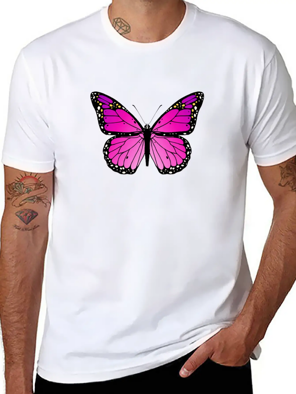 Pink Butterfly Love Monarch Pink Butterflypink Mon Stylish Everyday T-Shirt – Unisex Basic Cotton Tee