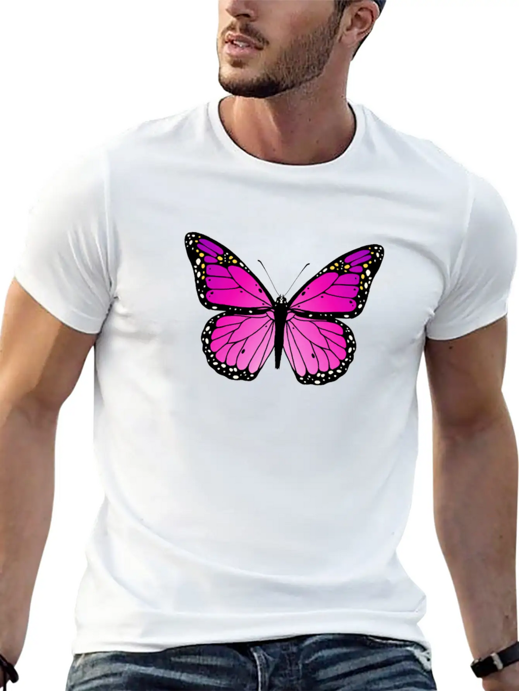 Pink Butterfly Love Monarch Pink Butterflypink Mon Stylish Everyday T-Shirt – Unisex Basic Cotton Tee