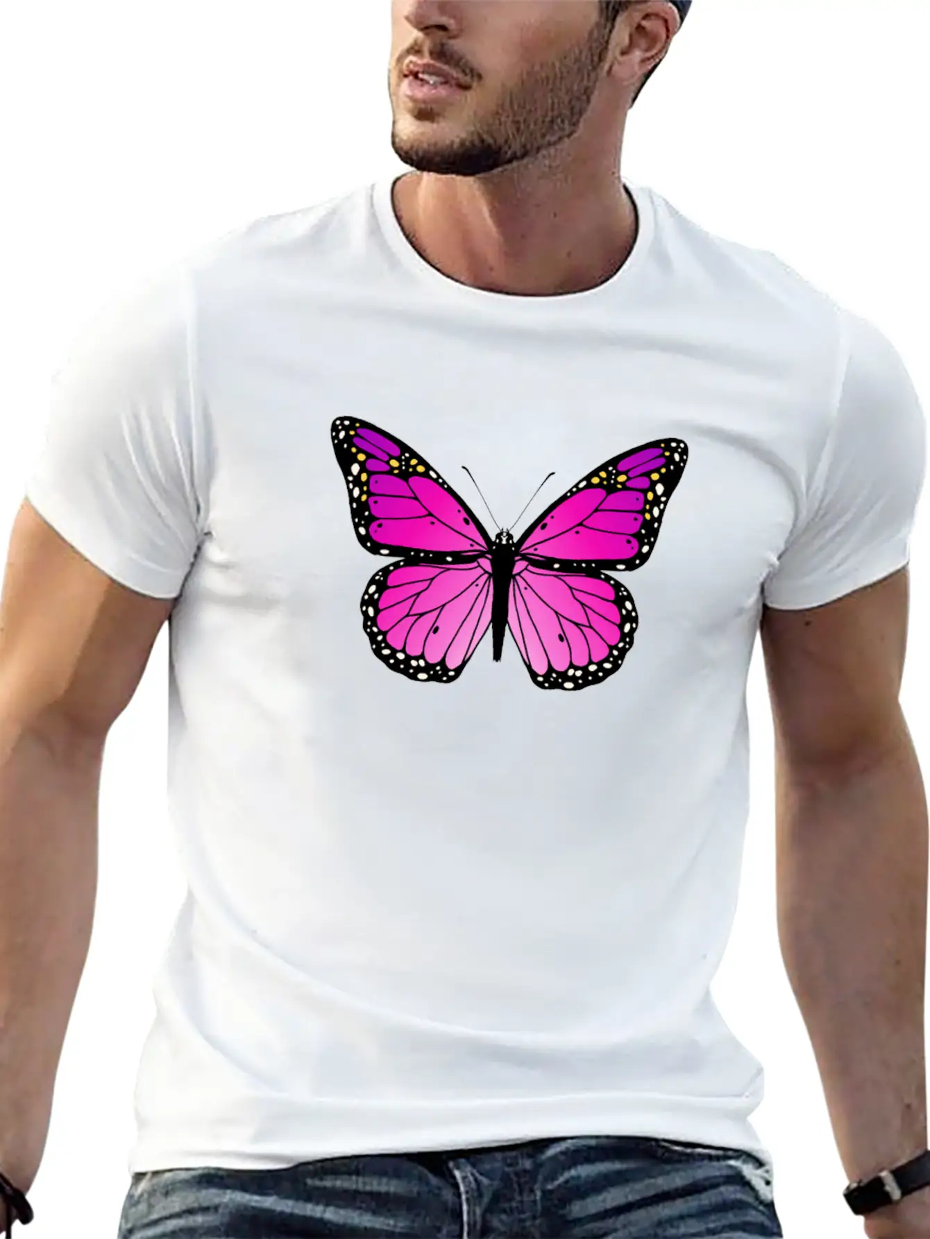 Pink Butterfly Love Monarch Pink Butterflypink Mon Stylish Everyday T-Shirt – Unisex Basic Cotton Tee