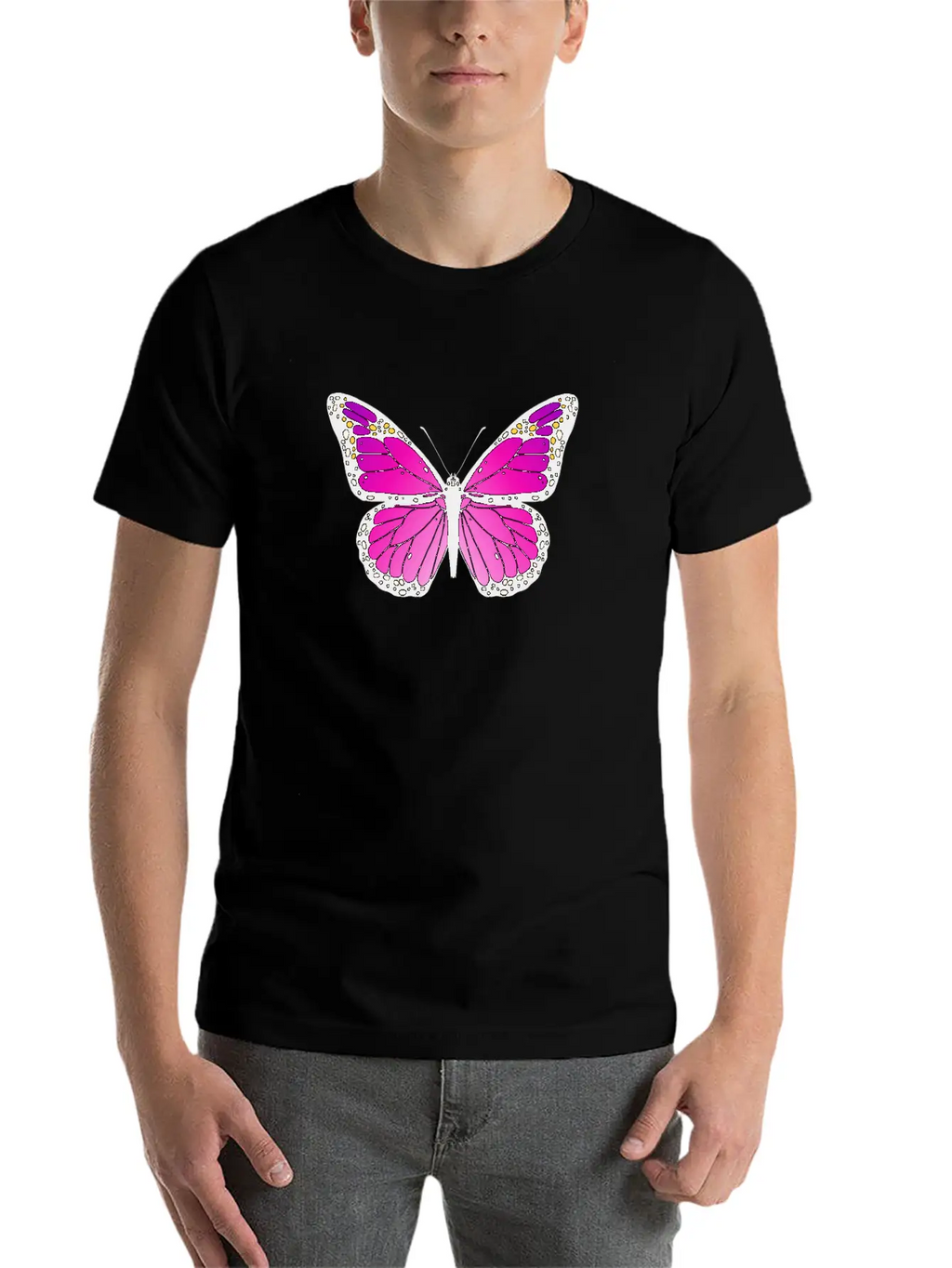 Pink Butterfly Love Monarch Pink Butterflypink Mon Stylish Everyday T-Shirt – Unisex Basic Cotton Tee