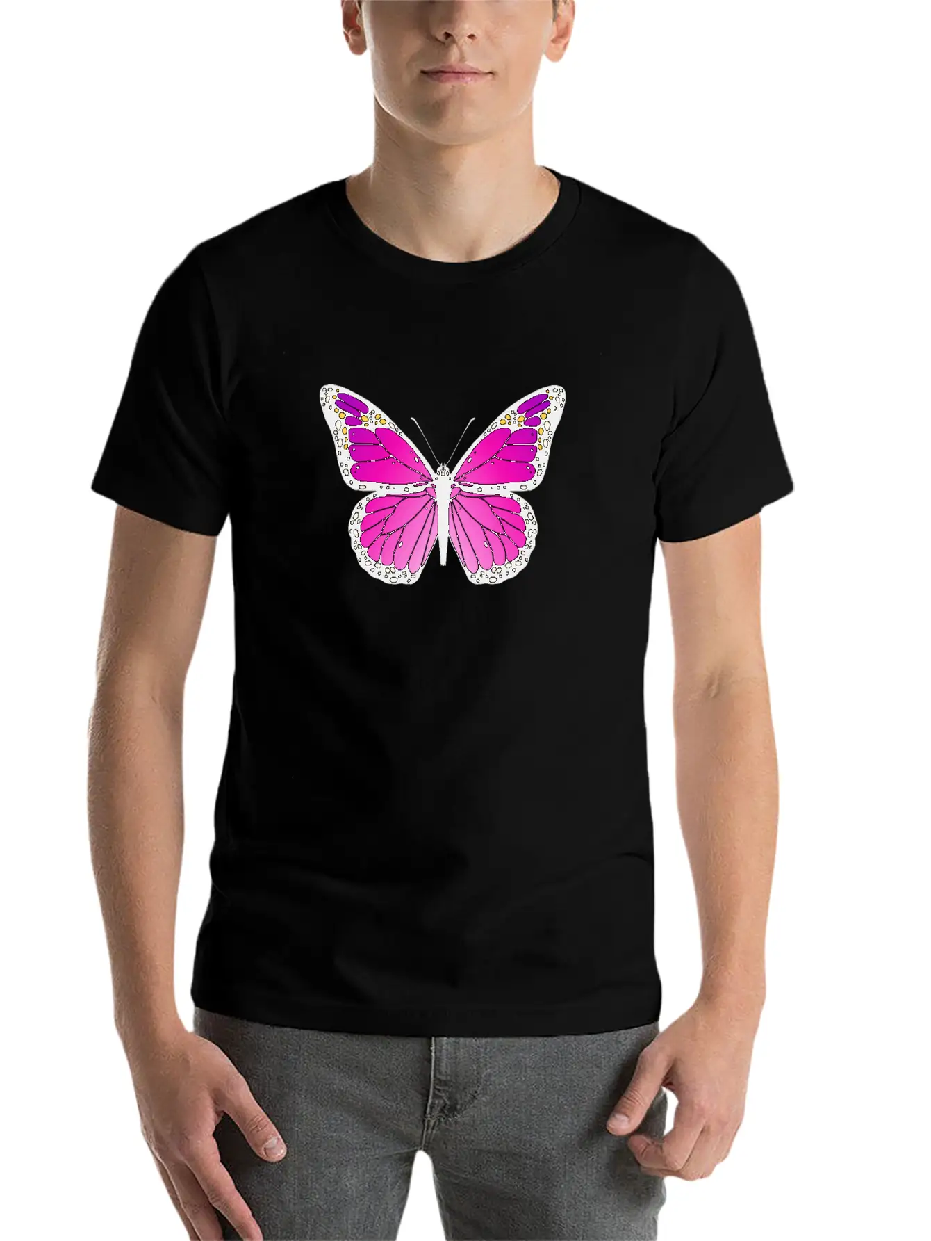 Pink Butterfly Love Monarch Pink Butterflypink Mon Stylish Everyday T-Shirt – Unisex Basic Cotton Tee
