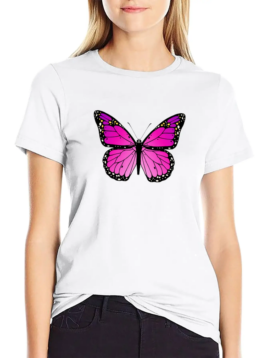 Pink Butterfly Love Monarch Pink Butterflypink Mon Stylish Everyday T-Shirt – Unisex Basic Cotton Tee