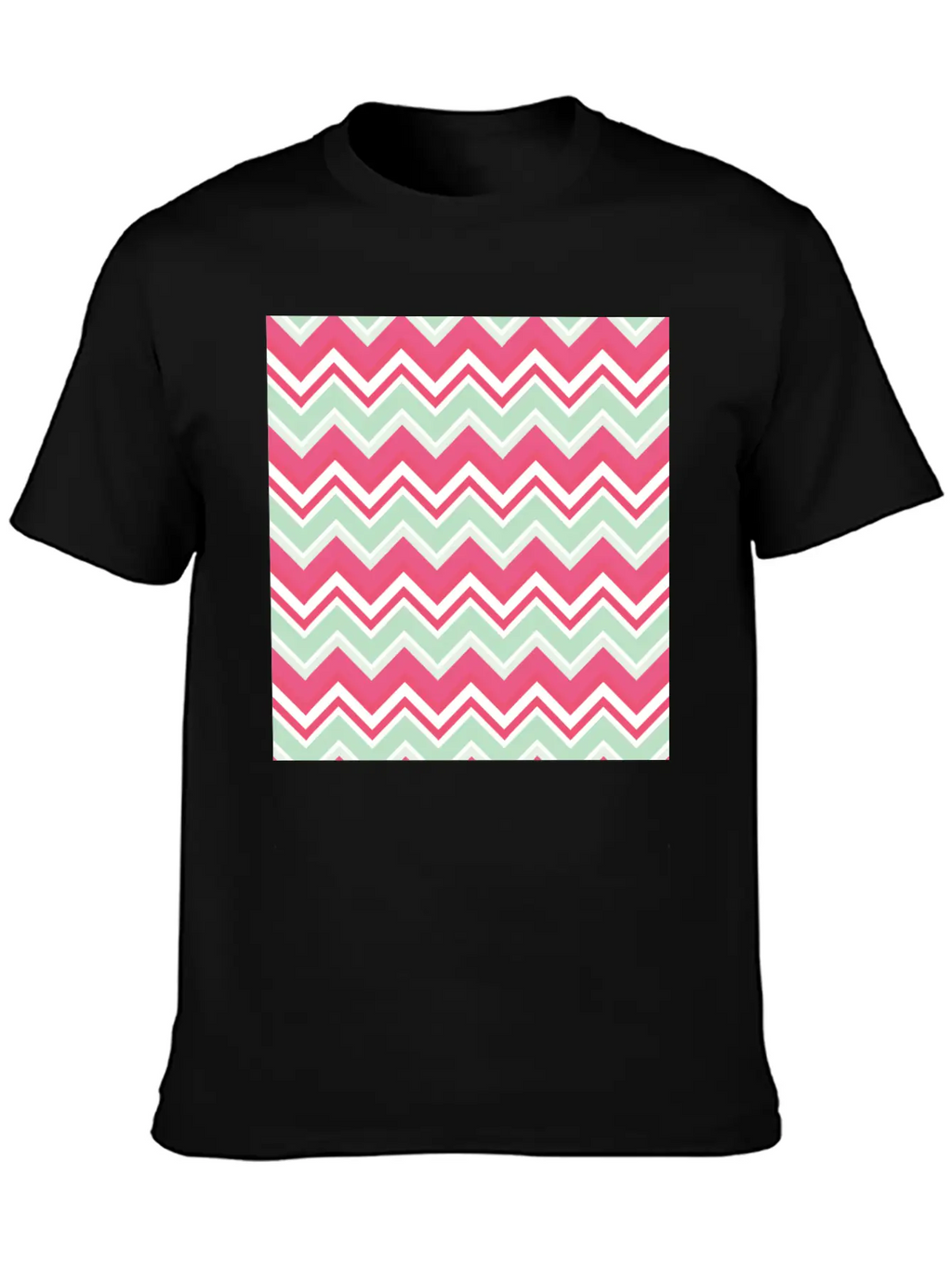 Pink Chevron Pattern Breathable Graphic T-Shirt – Perfect For Casual Days