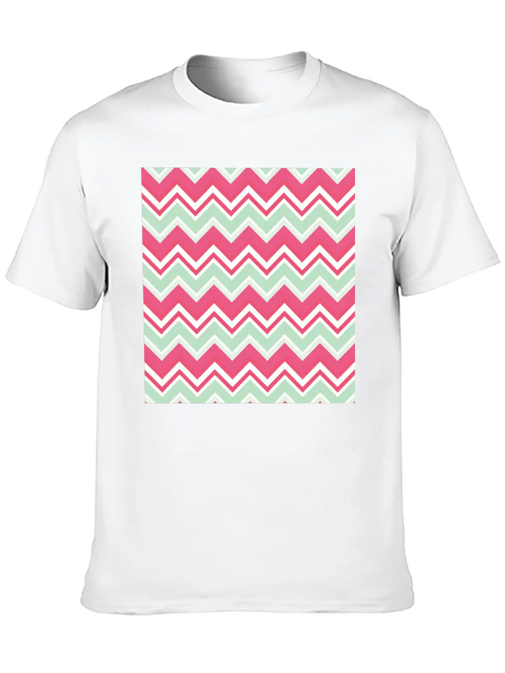 Pink Chevron Pattern Breathable Graphic T-Shirt – Perfect For Casual Days