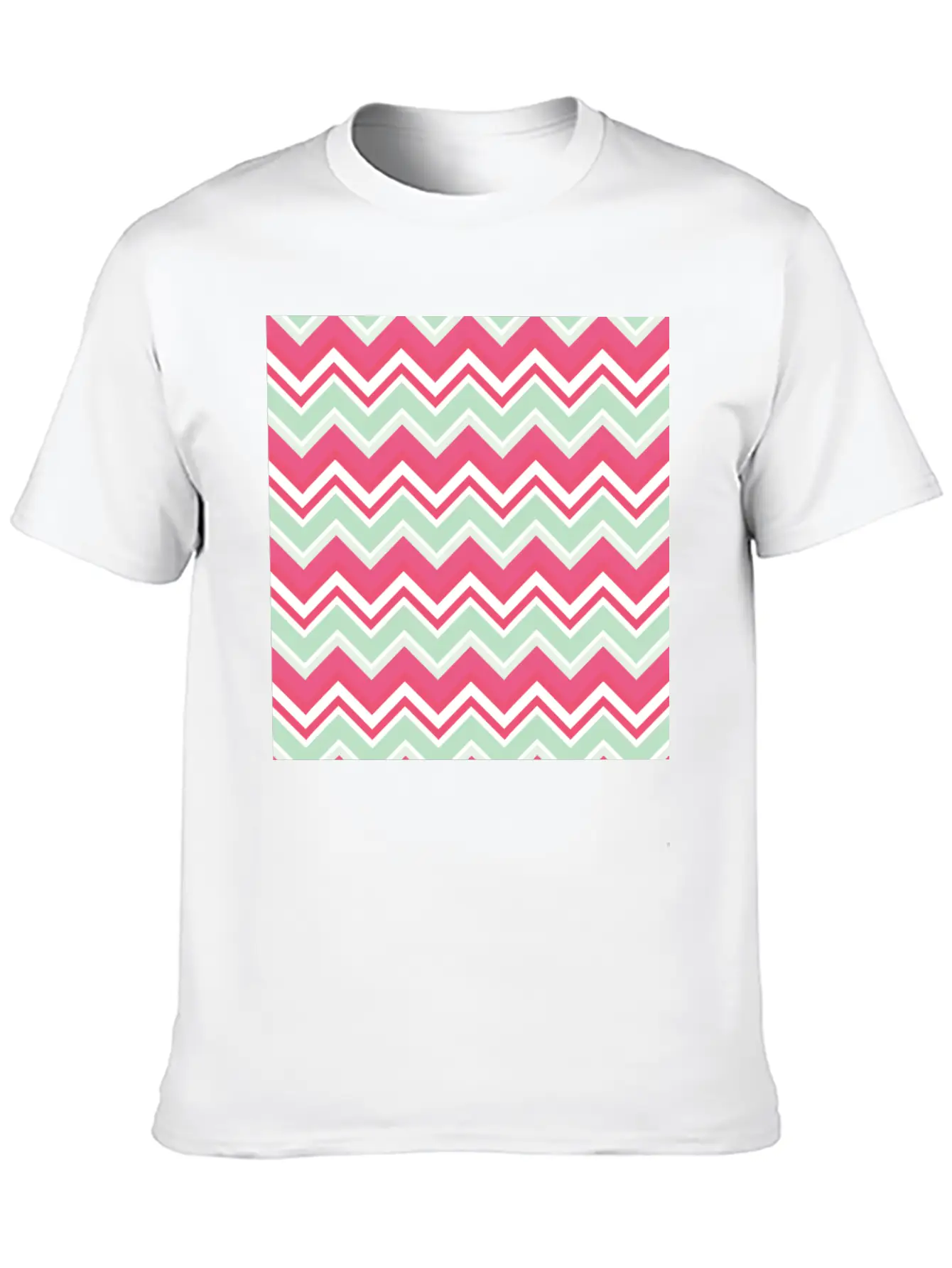Pink Chevron Pattern Breathable Graphic T-Shirt – Perfect For Casual Days