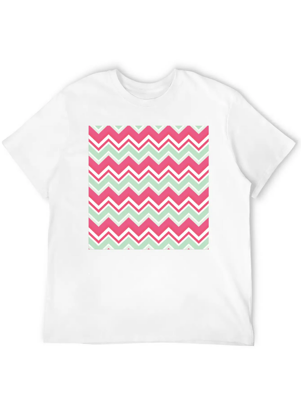 Pink Chevron Pattern Breathable Graphic T-Shirt – Perfect For Casual Days