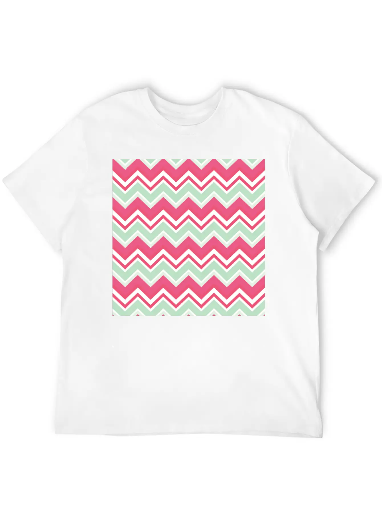 Pink Chevron Pattern Breathable Graphic T-Shirt – Perfect For Casual Days