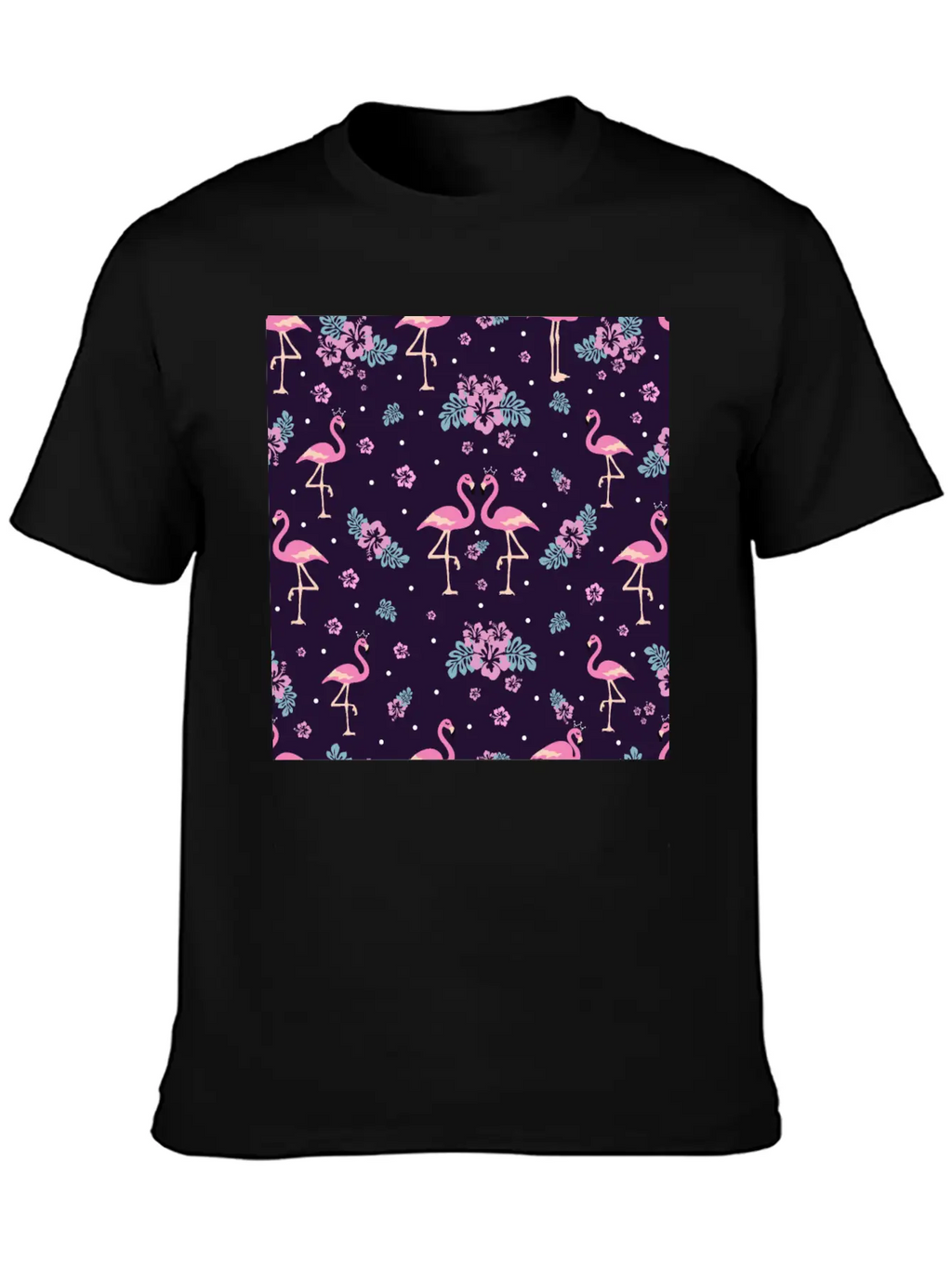 Pink Flamingo Seamless Flamingo Pattern Basic Graphic T-Shirt – Daily Comfort In Soft Cotton