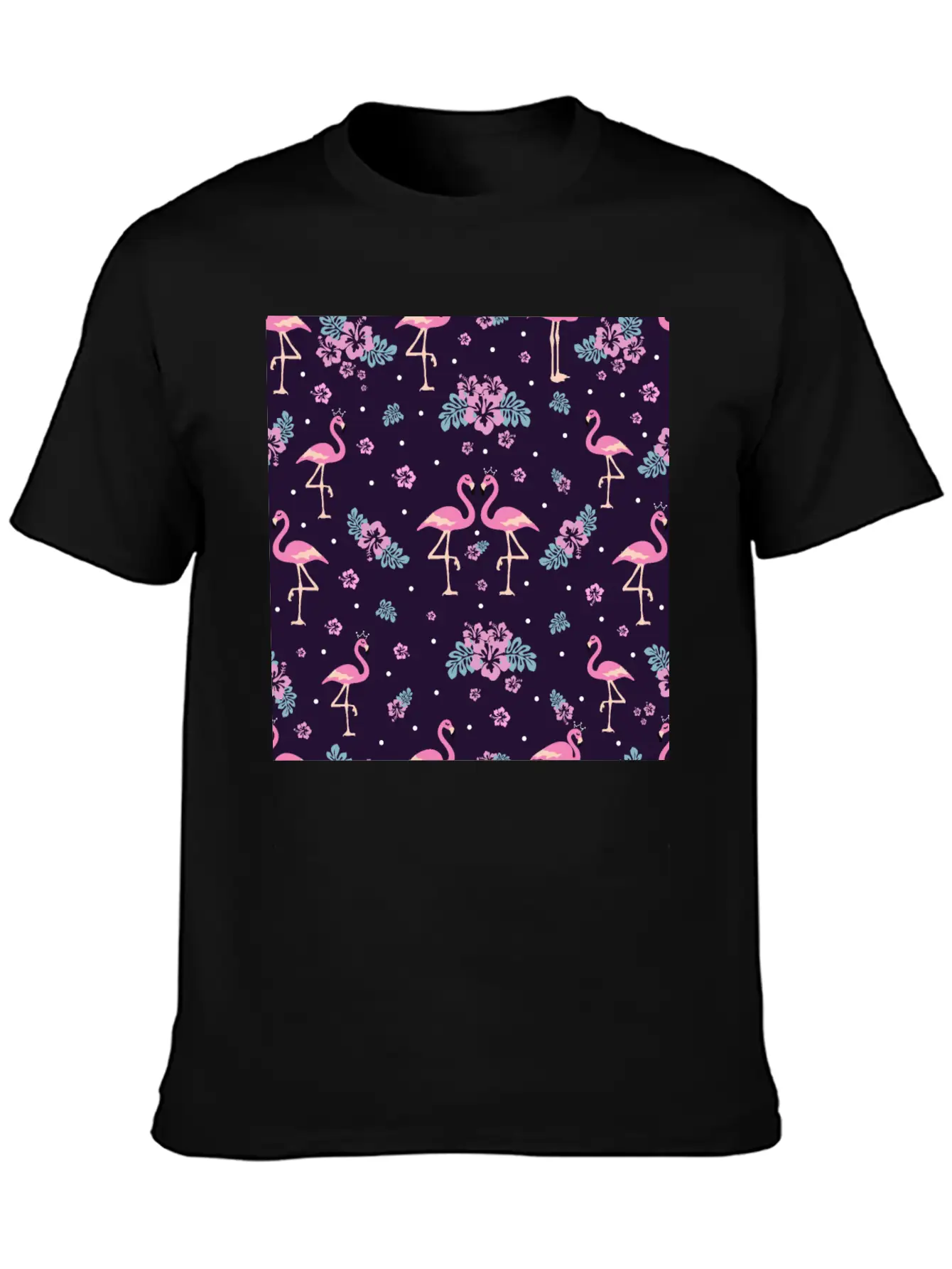 Pink Flamingo Seamless Flamingo Pattern Basic Graphic T-Shirt – Daily Comfort In Soft Cotton