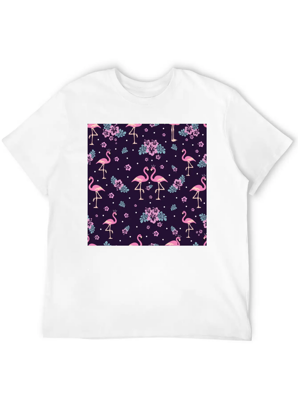 Pink Flamingo Seamless Flamingo Pattern Basic Graphic T-Shirt – Daily Comfort In Soft Cotton