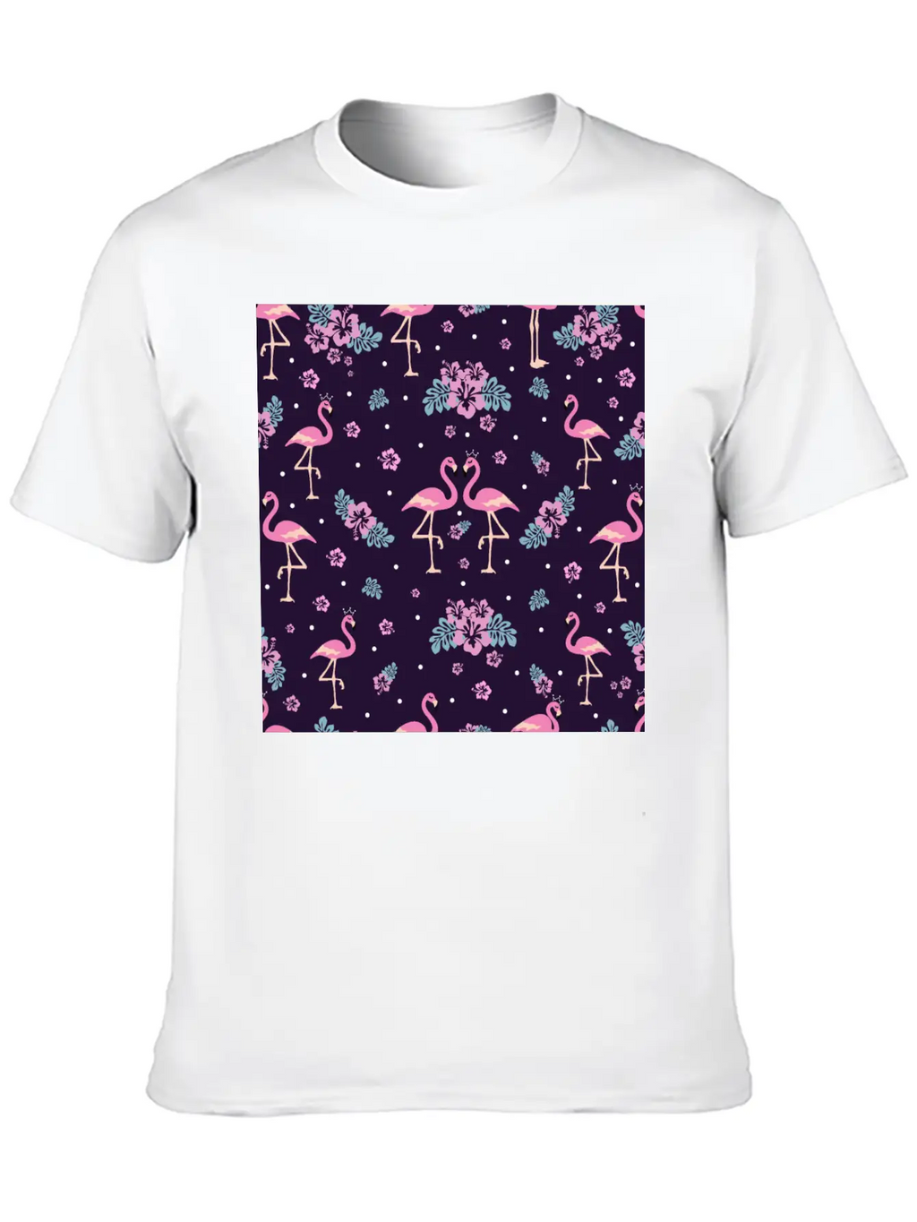 Pink Flamingo Seamless Flamingo Pattern Basic Graphic T-Shirt – Daily Comfort In Soft Cotton