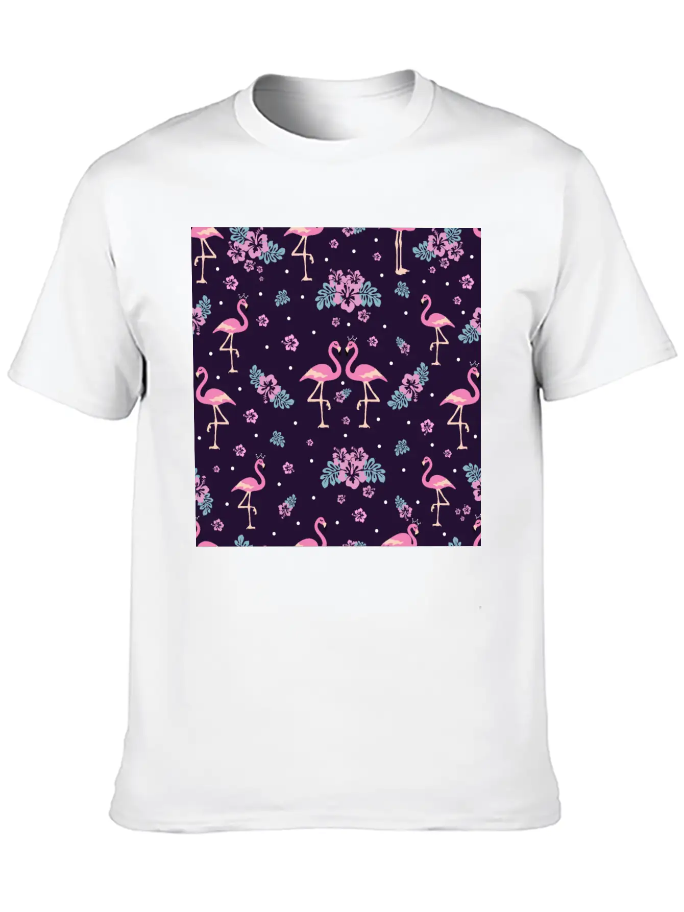 Pink Flamingo Seamless Flamingo Pattern Basic Graphic T-Shirt – Daily Comfort In Soft Cotton