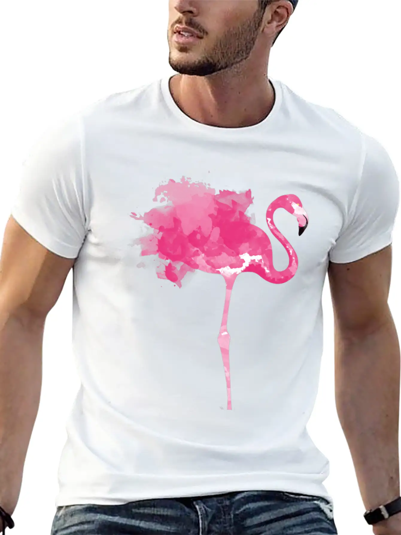 Pink Flamingo Stylish Everyday T-Shirt – Unisex Basic Cotton Tee