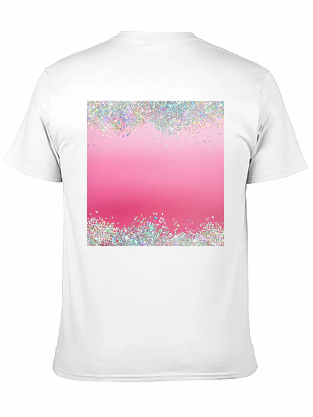 Pink Holographic Glitter Breathable Graphic T-Shirt – Perfect For Casual Days