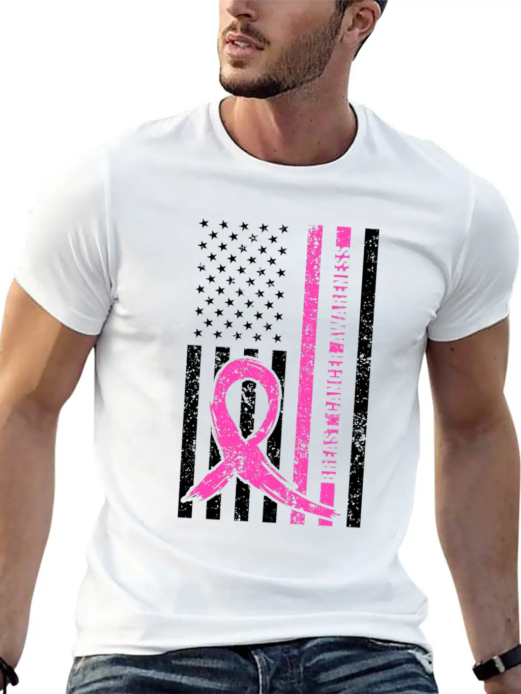 Pink Ribbon Breast Cancer Awareness Month American Basic Graphic T-Shirt – Daily Comfort In Soft Cotton
