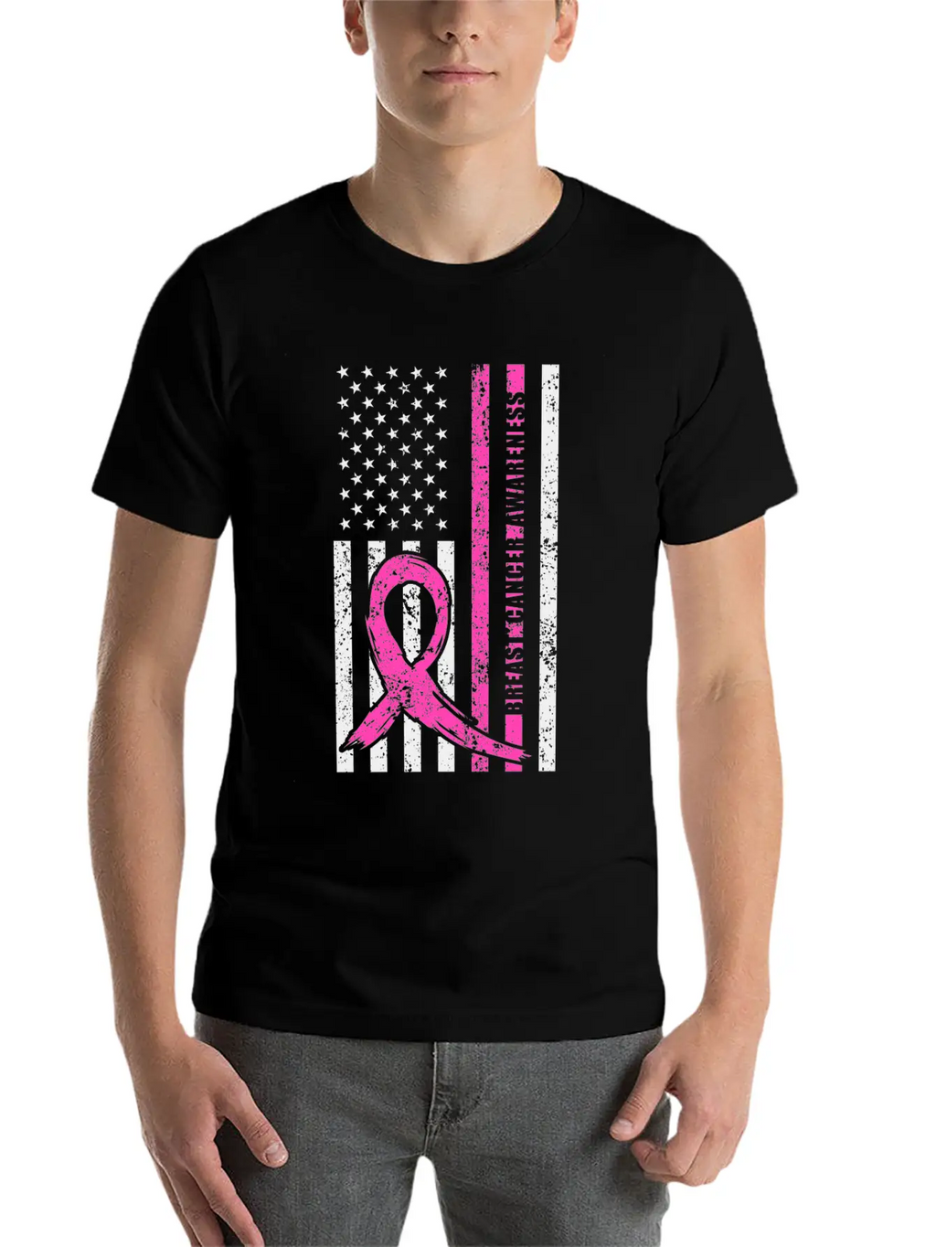Pink Ribbon Breast Cancer Awareness Month American Basic Graphic T-Shirt – Daily Comfort In Soft Cotton