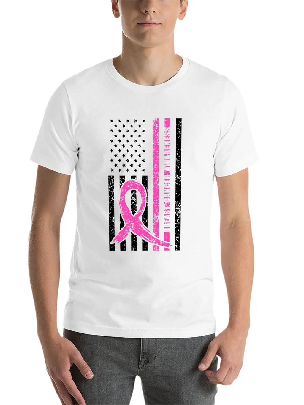 Pink Ribbon Breast Cancer Awareness Month American Basic Graphic T-Shirt – Daily Comfort In Soft Cotton