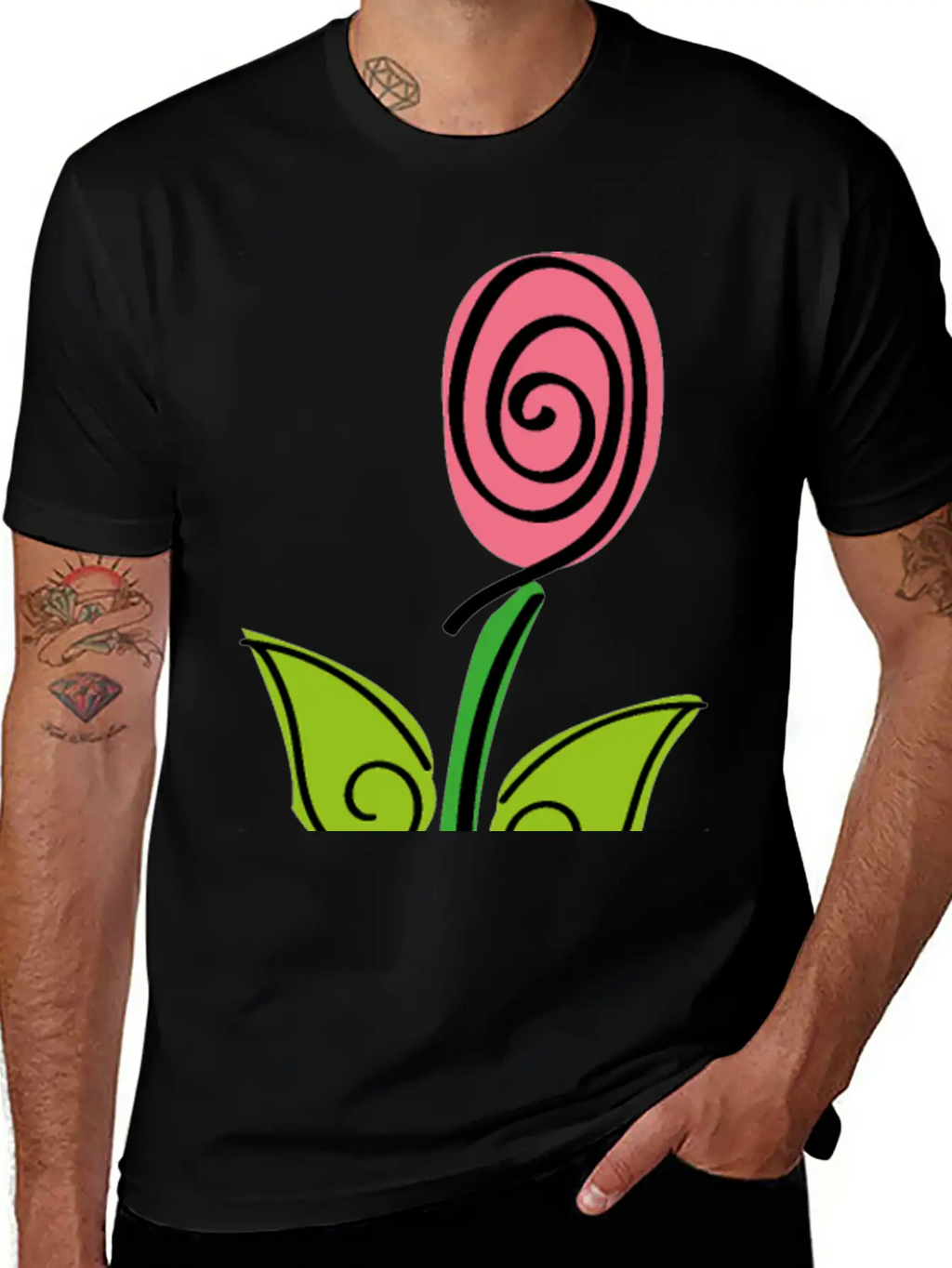 Pink Rose - Roses Flower Digital Brush Classic Cotton Tee – Unisex Comfort For Any Season