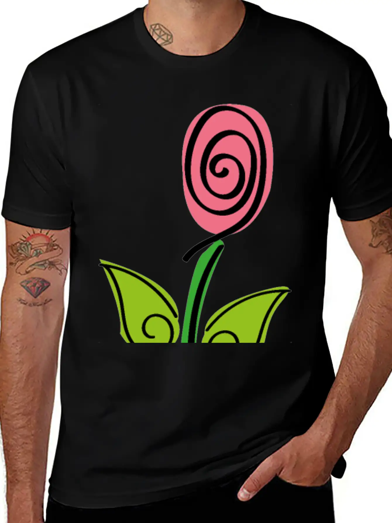 Pink Rose - Roses Flower Digital Brush Classic Cotton Tee – Unisex Comfort For Any Season