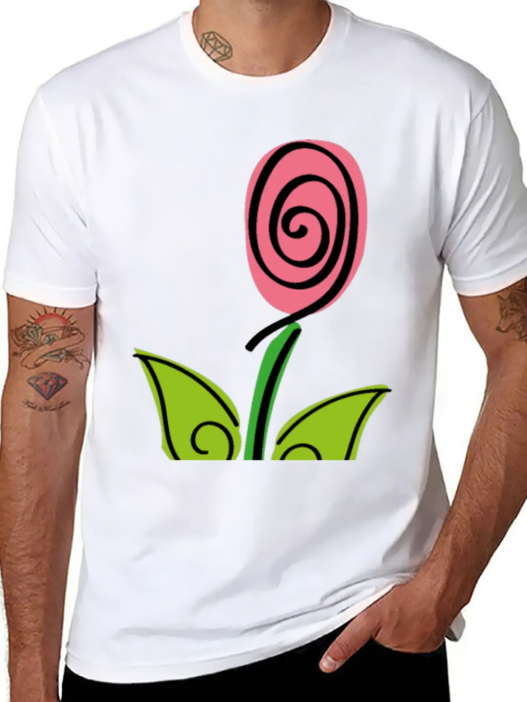 Pink Rose - Roses Flower Digital Brush Classic Cotton Tee – Unisex Comfort For Any Season