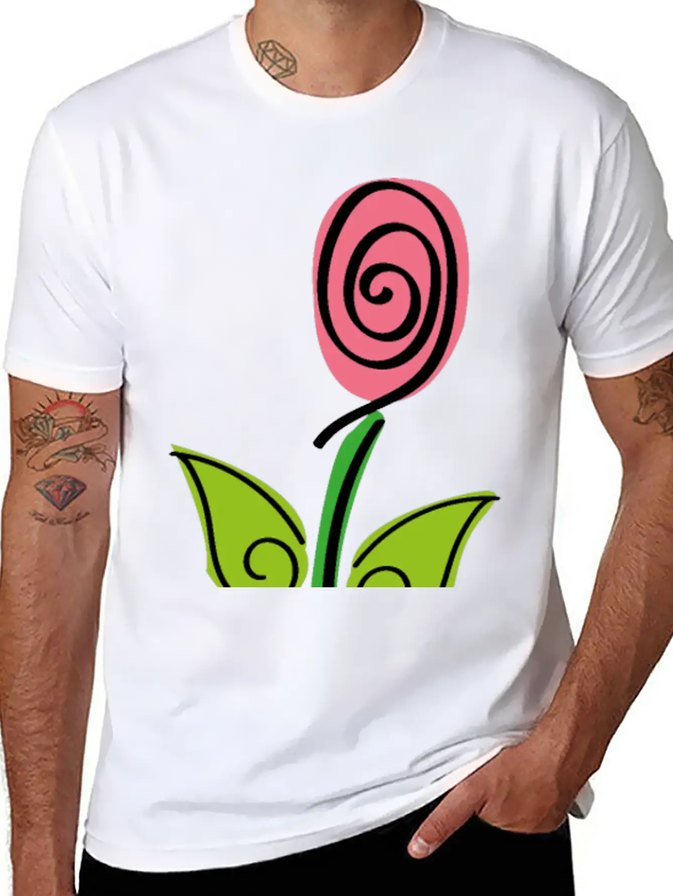 Pink Rose - Roses Flower Digital Brush Classic Cotton Tee – Unisex Comfort For Any Season