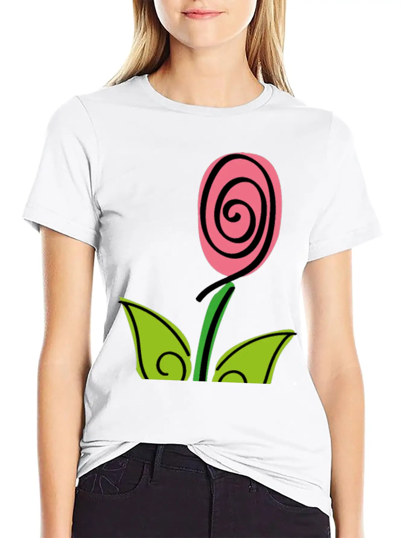 Pink Rose - Roses Flower Digital Brush Classic Cotton Tee – Unisex Comfort For Any Season