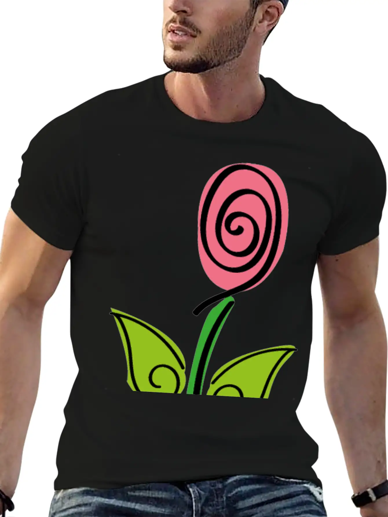 Pink Rose - Roses Flower Digital Brush Classic Cotton Tee – Unisex Comfort For Any Season