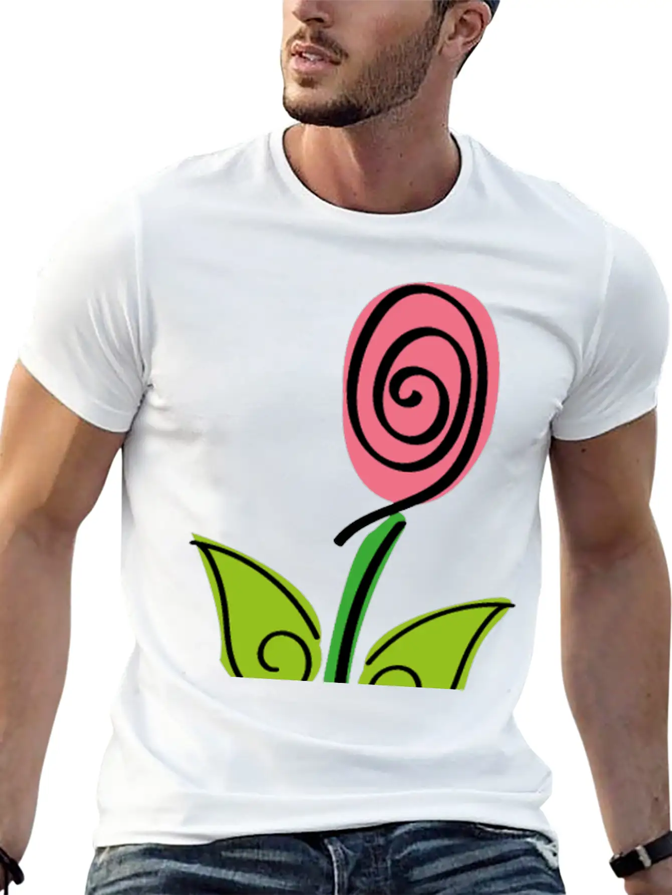 Pink Rose - Roses Flower Digital Brush Classic Cotton Tee – Unisex Comfort For Any Season