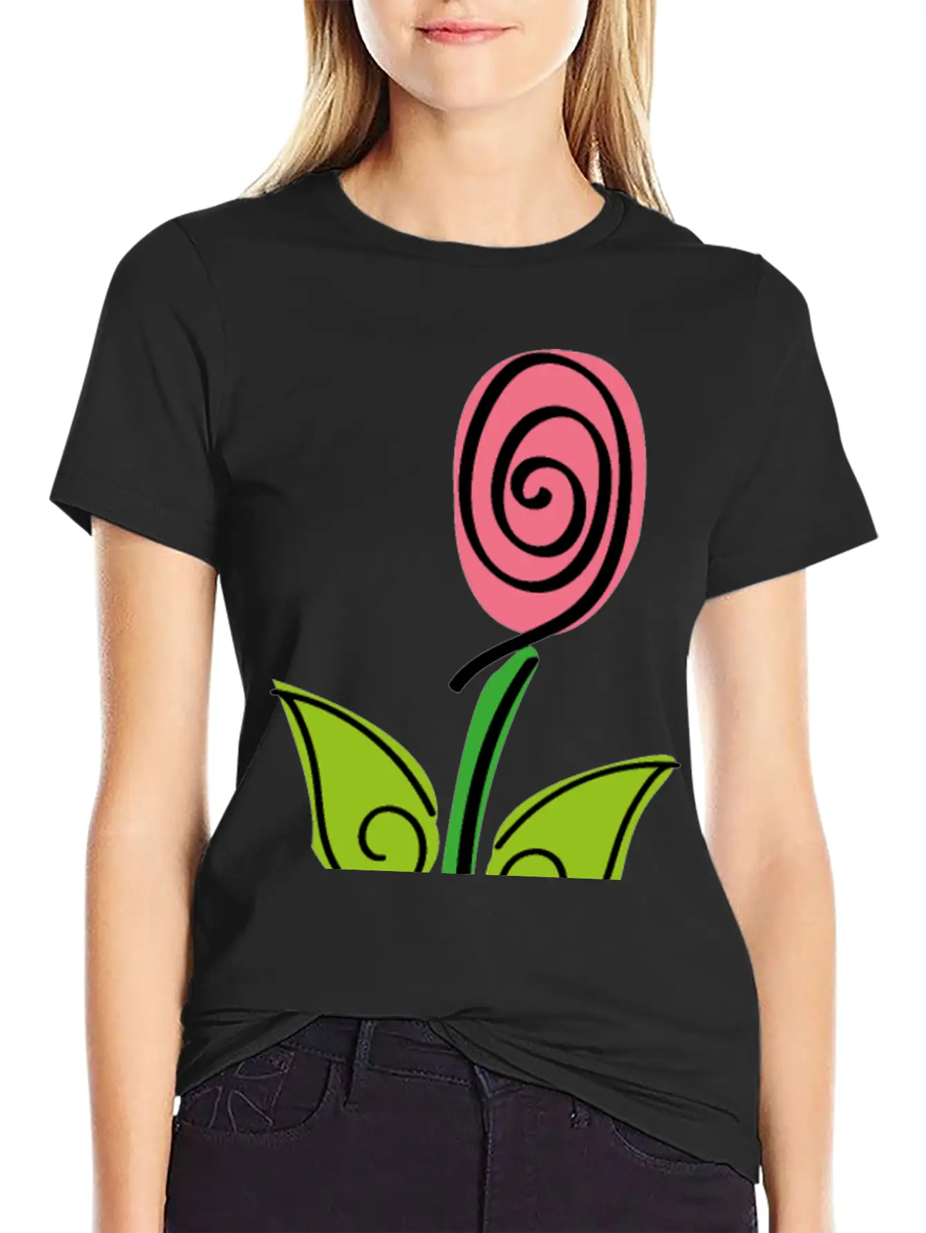 Pink Rose - Roses Flower Digital Brush Classic Cotton Tee – Unisex Comfort For Any Season