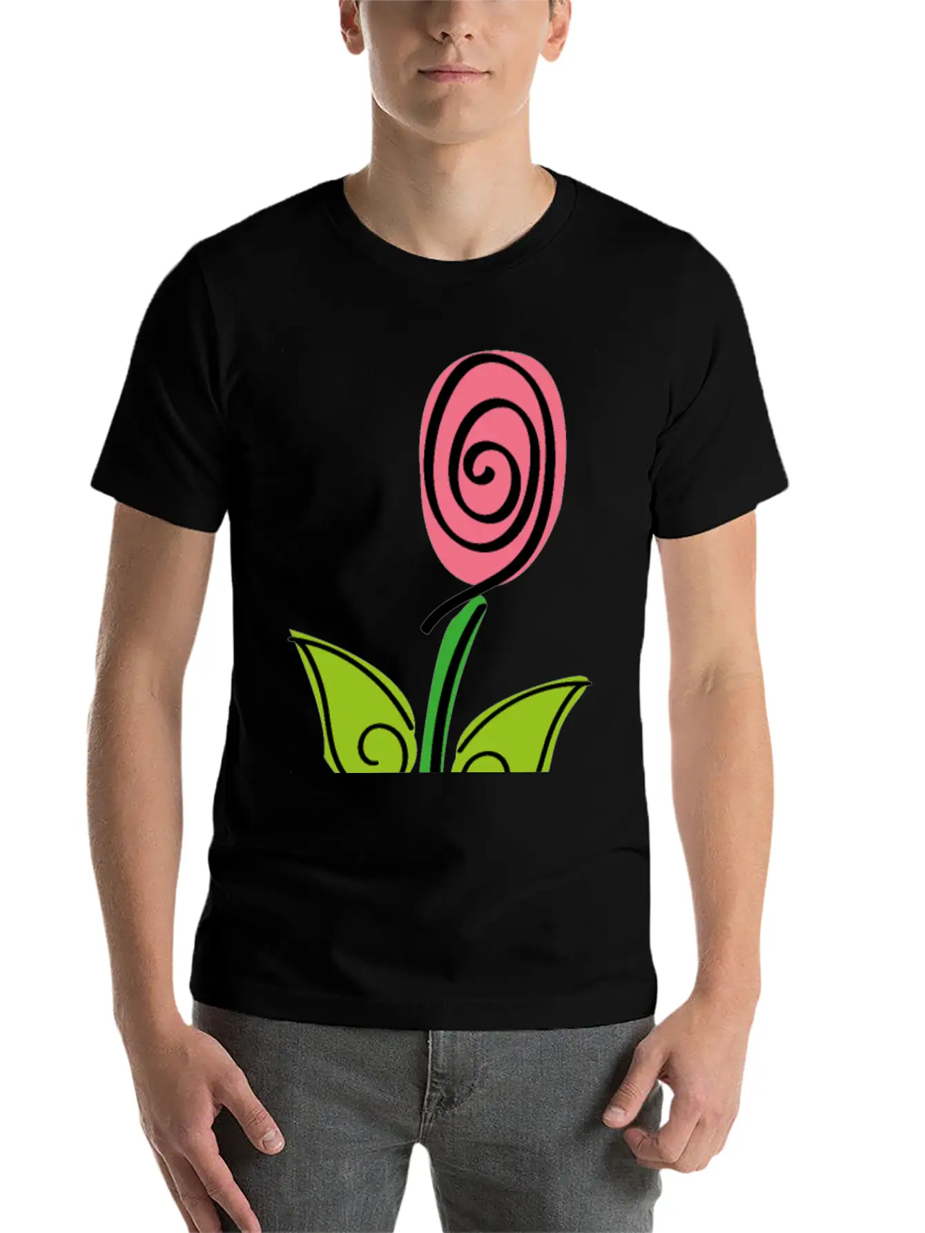 Pink Rose - Roses Flower Digital Brush Classic Cotton Tee – Unisex Comfort For Any Season