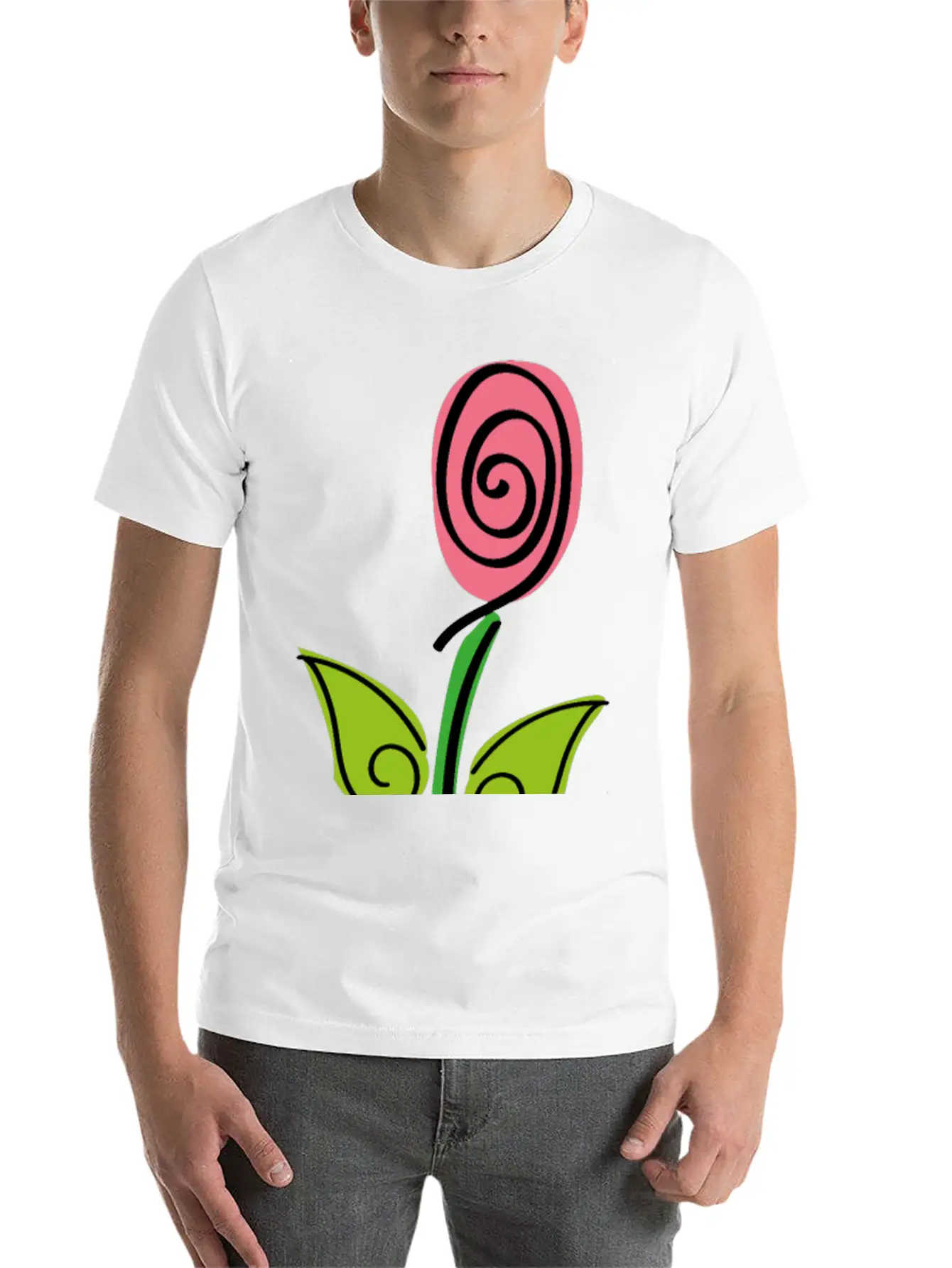 Pink Rose - Roses Flower Digital Brush Classic Cotton Tee – Unisex Comfort For Any Season