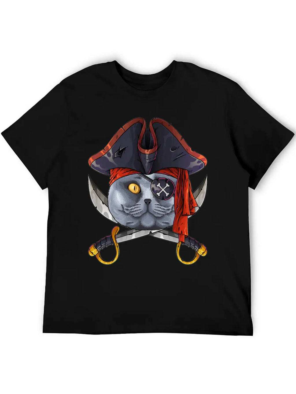Pirate British Shorthair Jolly Roger Halloween Cos Classic Cotton Tee – Unisex Comfort For Any Season