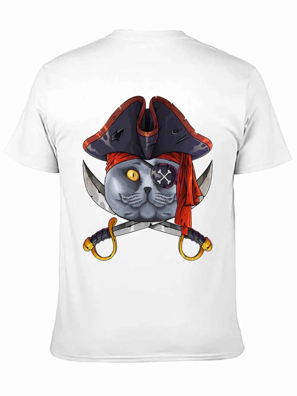 Pirate British Shorthair Jolly Roger Halloween Cos Classic Cotton Tee – Unisex Comfort For Any Season