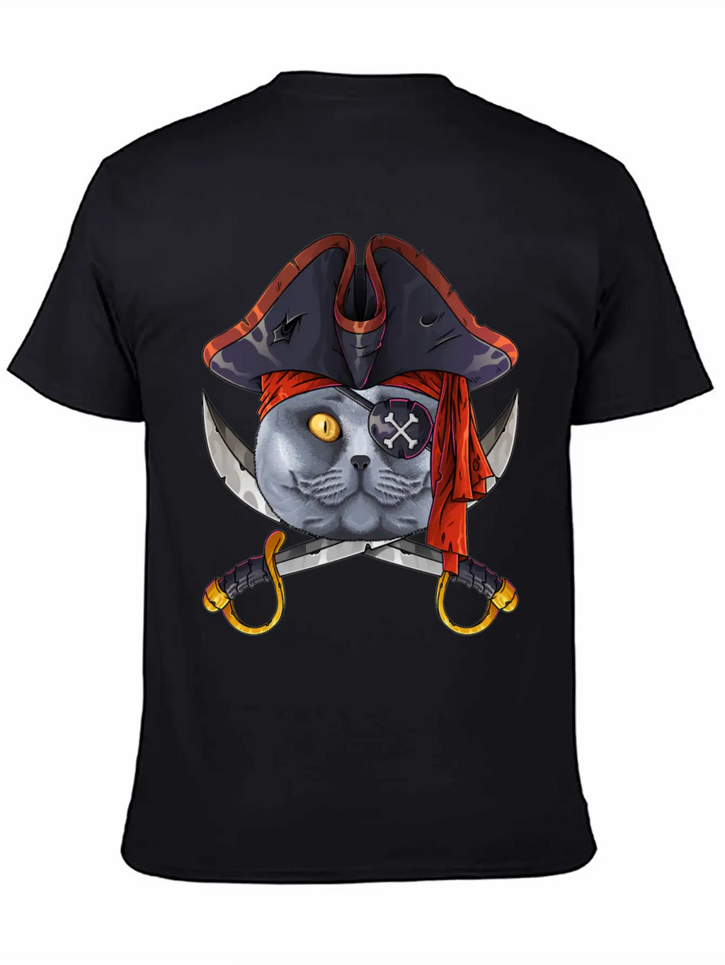 Pirate British Shorthair Jolly Roger Halloween Cos Classic Cotton Tee – Unisex Comfort For Any Season